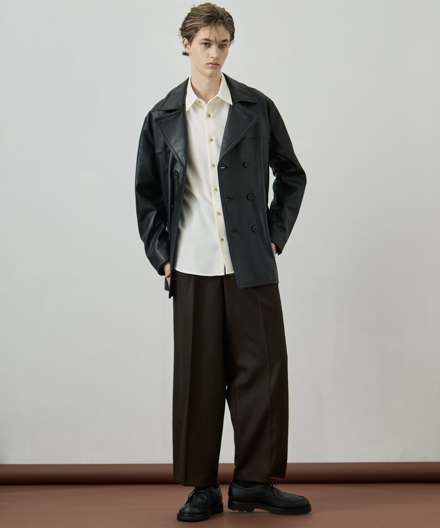 ラムレザー ピーコート