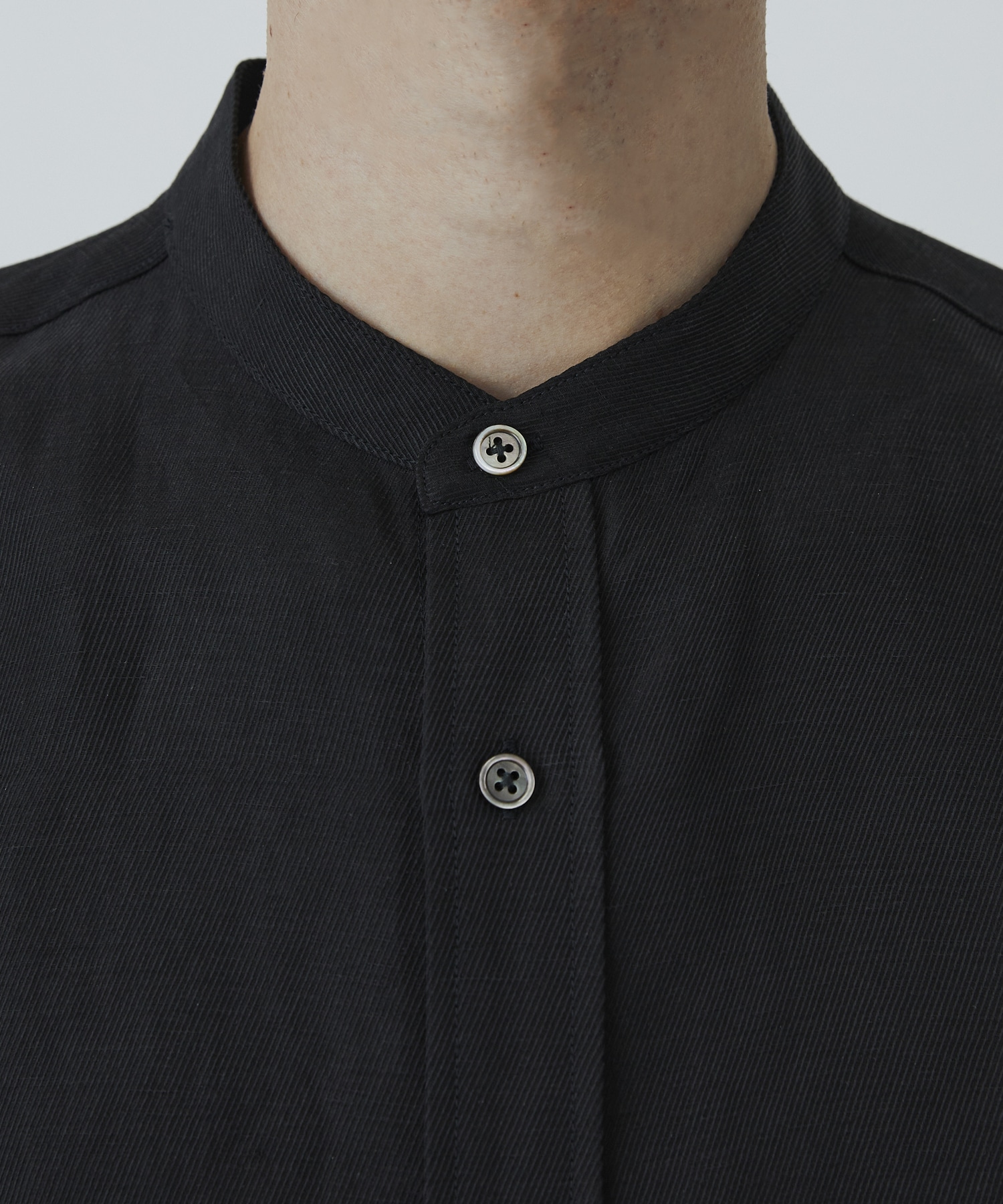 VINTAGE SILK LINEN グランパシャツ