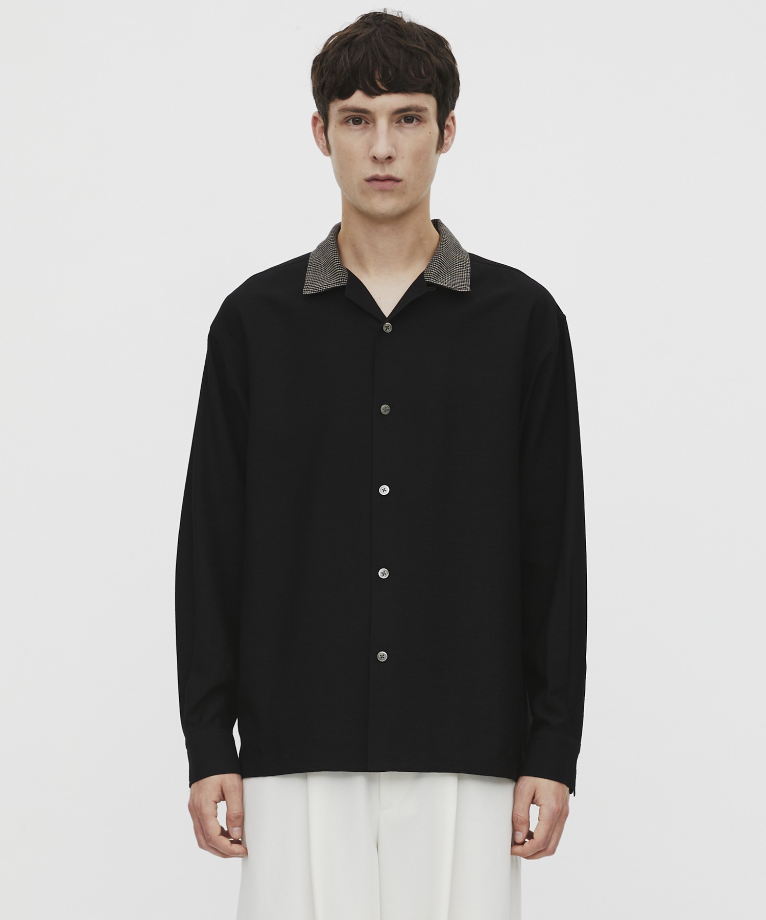 〈再入荷なし〉TWEED COLLER ロングスリーブシャツ