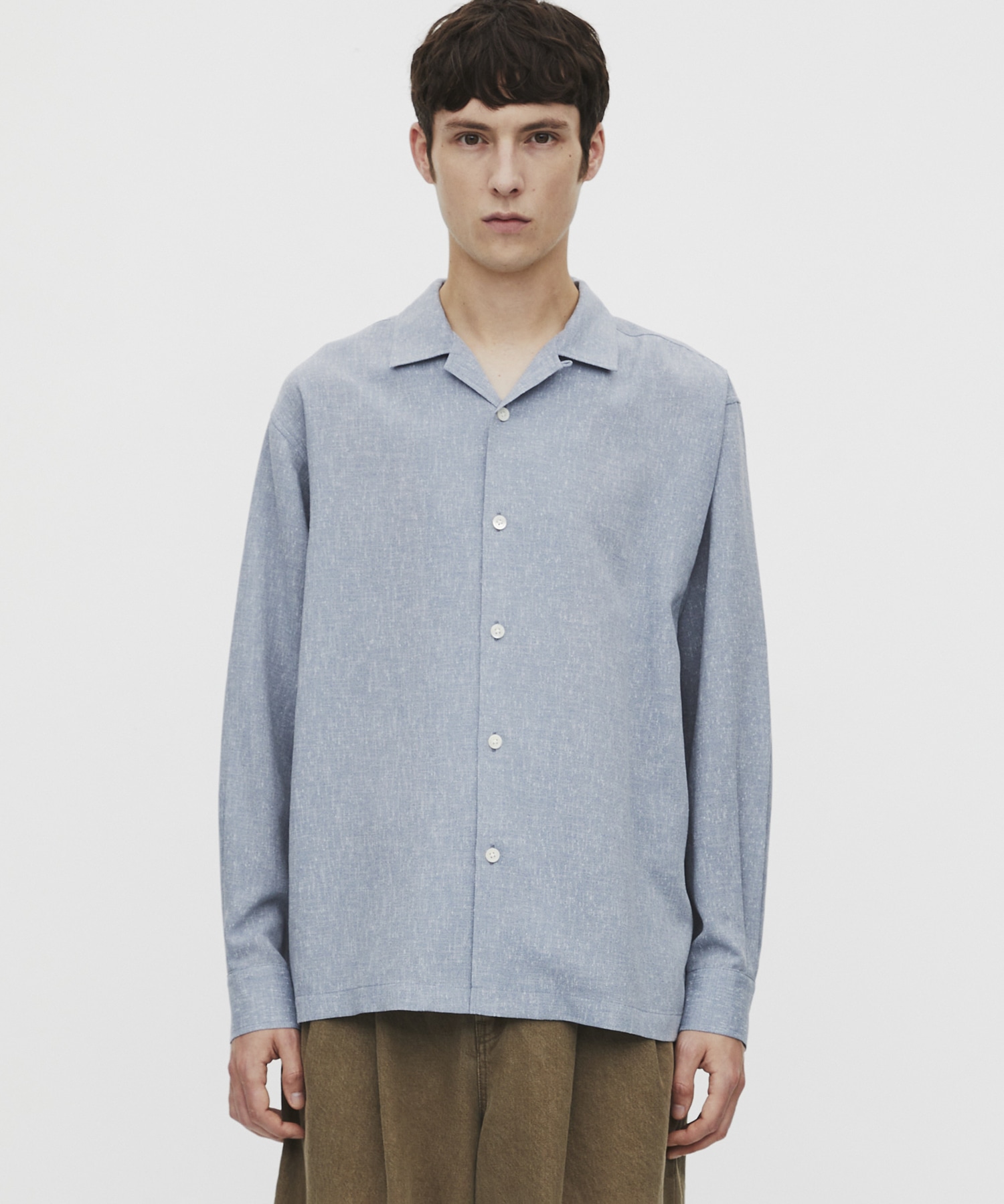 〈再入荷なし〉TWEED COLLER ロングスリーブシャツ