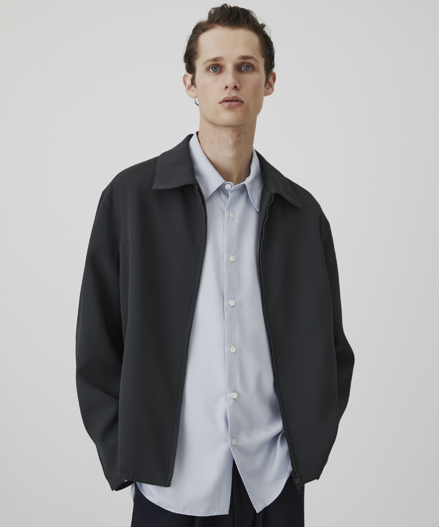 COLD DRY PLEATS ハリントンブルゾン