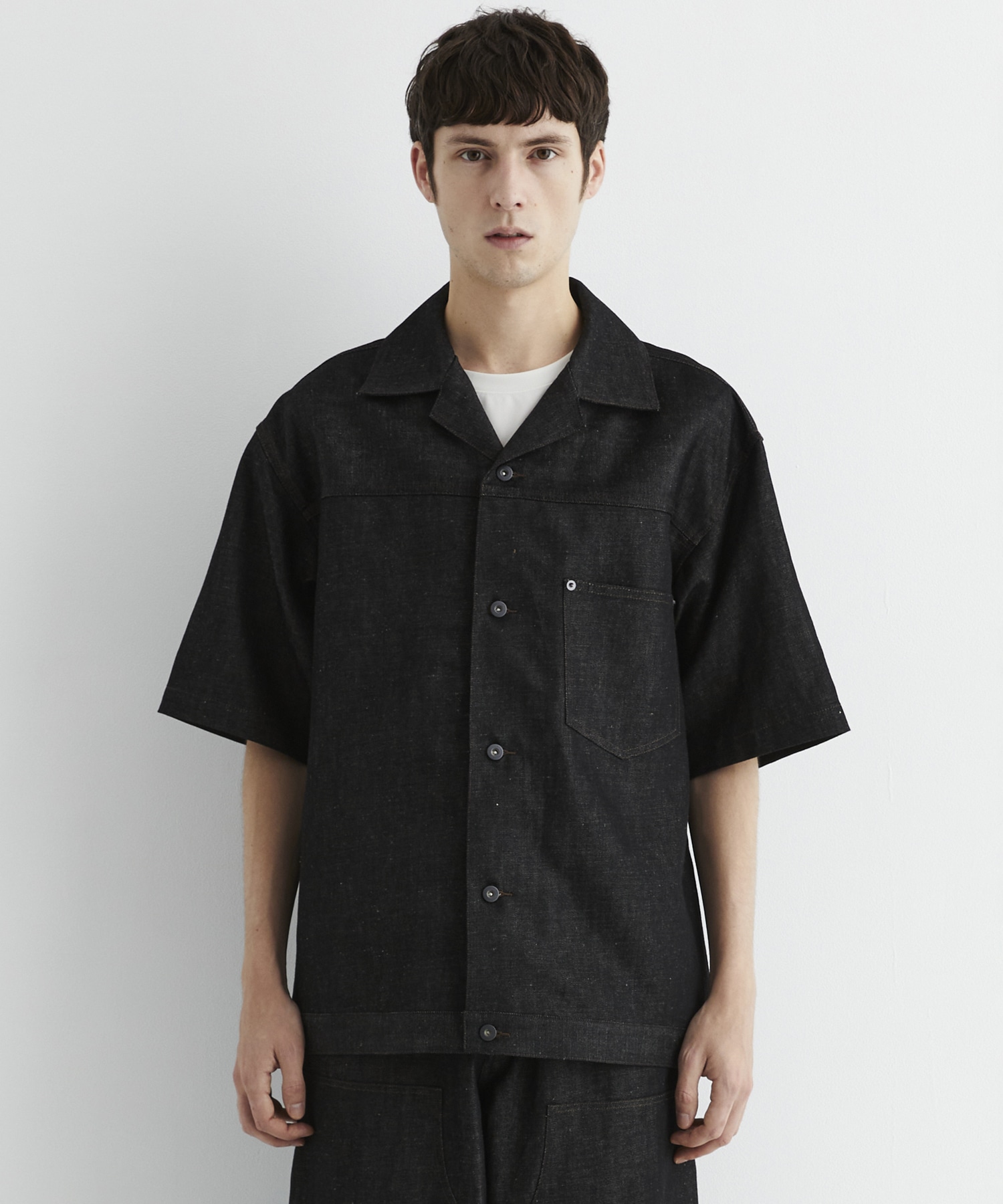 〈残りわずか｜再入荷なし〉9.5oz LINEN DENIM ワークシャツ S/S