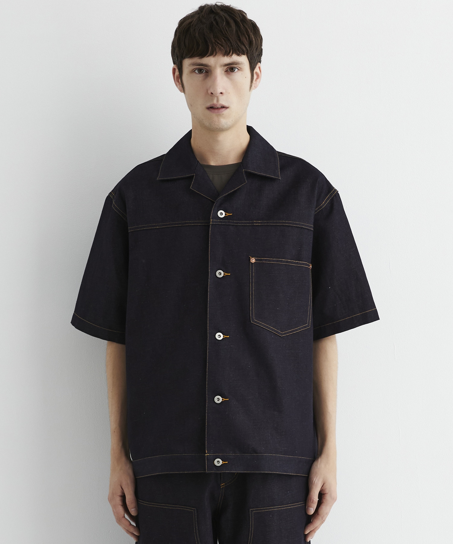 9.5oz LINEN DENIM ワークシャツ S/S