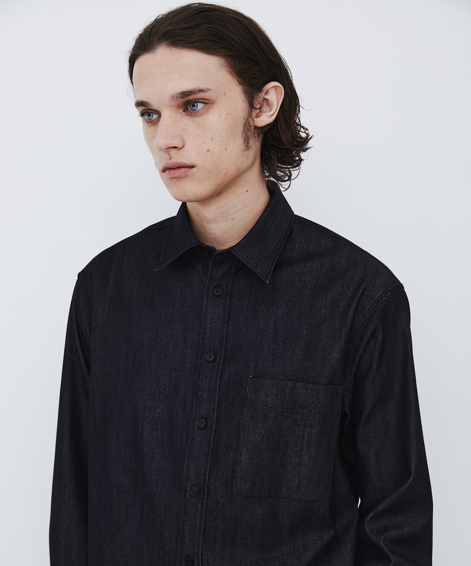 〈数量限定〉SILK DENIM RELAX SHIRT
