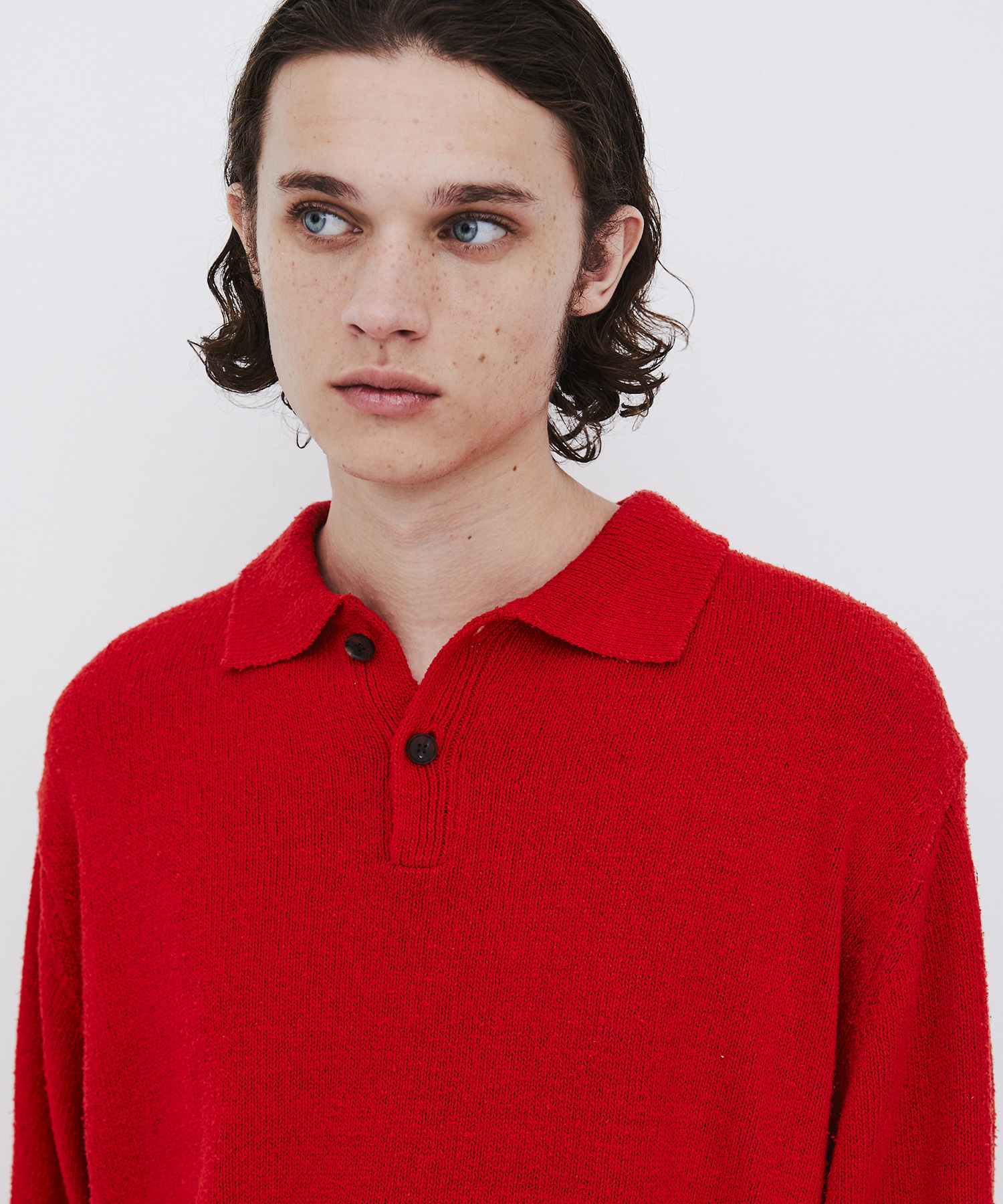 〈数量限定|サイズ2:残り1点〉7G SILK NEP TWEED POLO SHIRTS