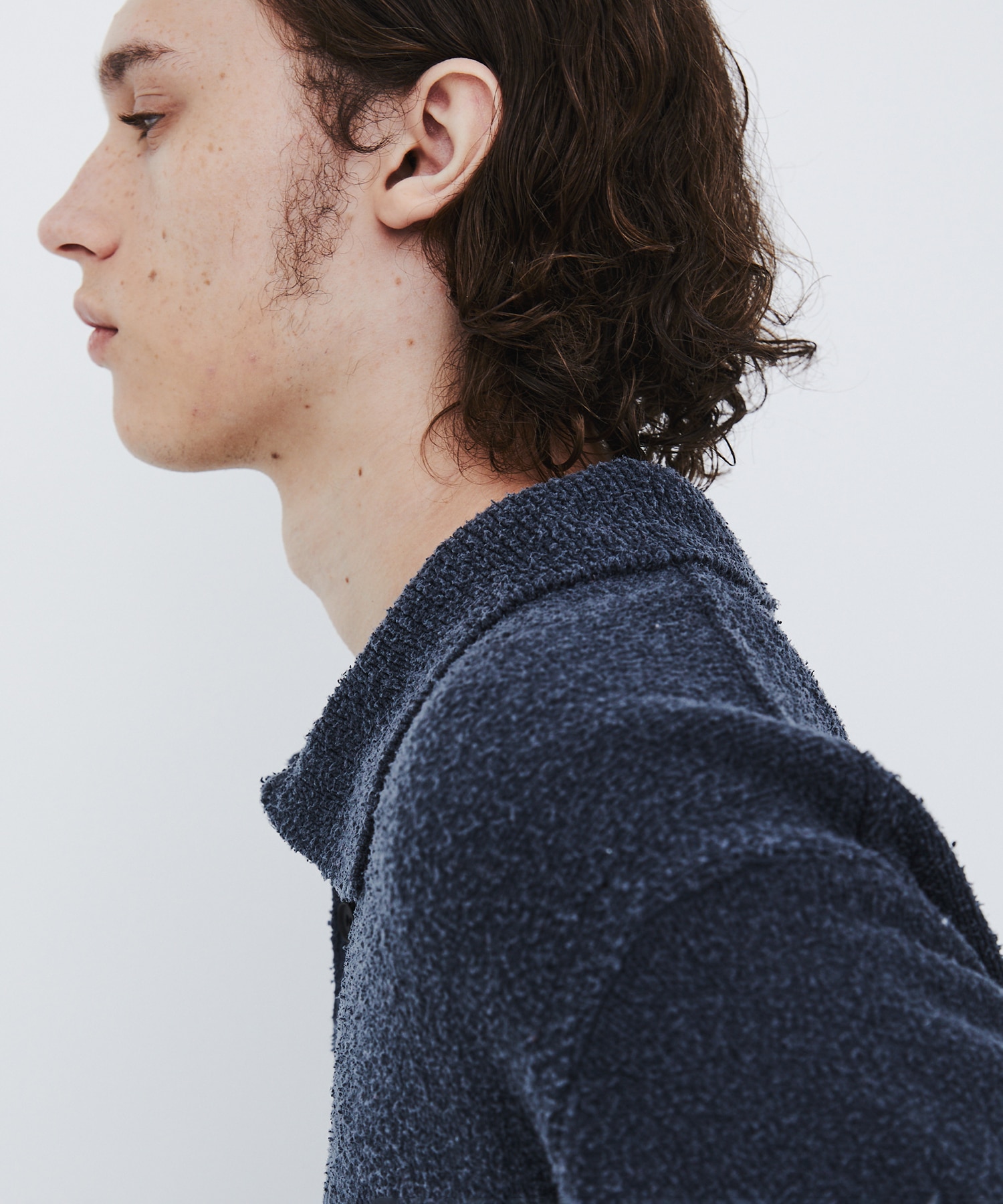 〈数量限定|各サイズ:残り1点〉7G SILK NEP TWEED POLO SHIRTS