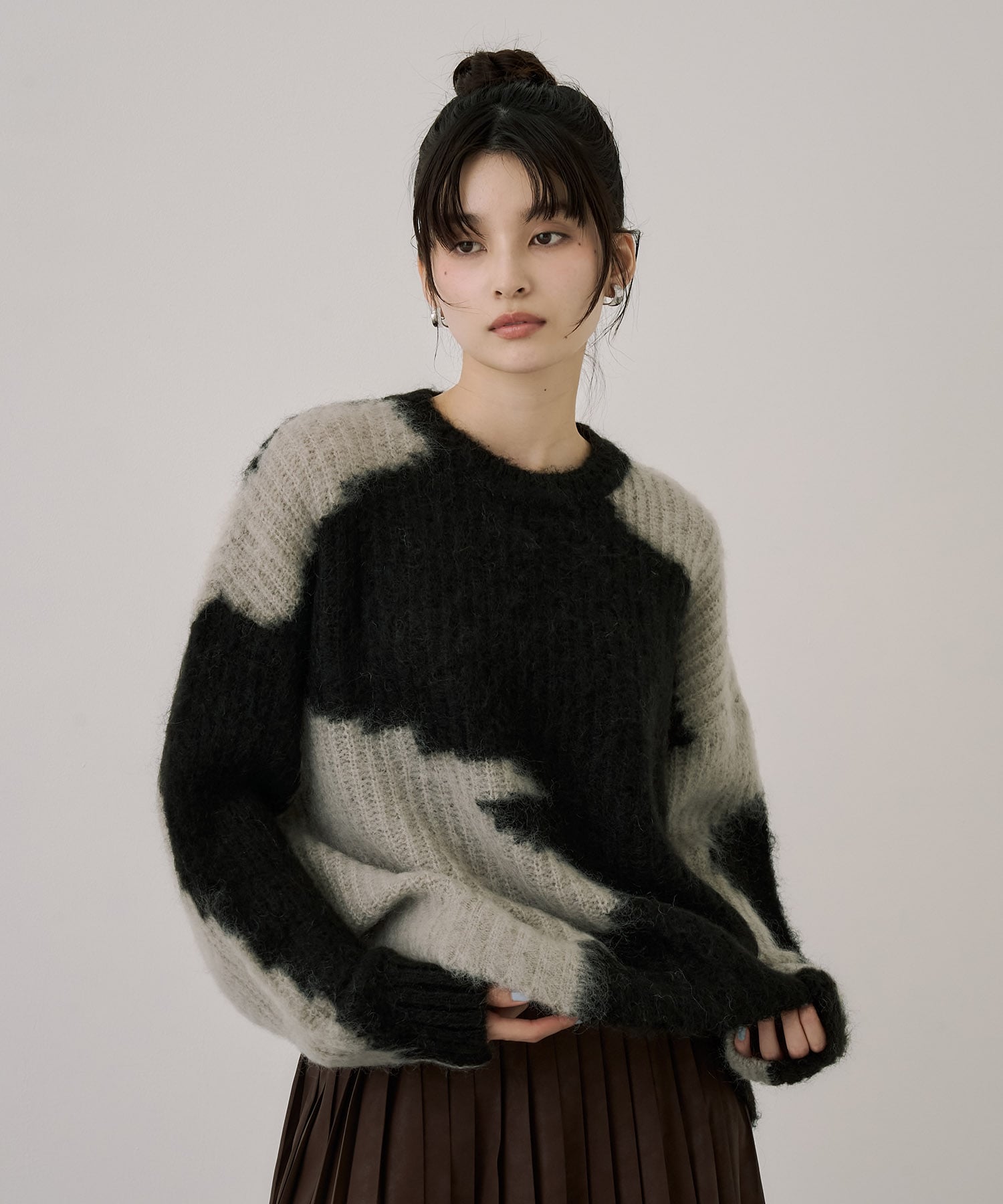 ランダムモチーフモヘアニット