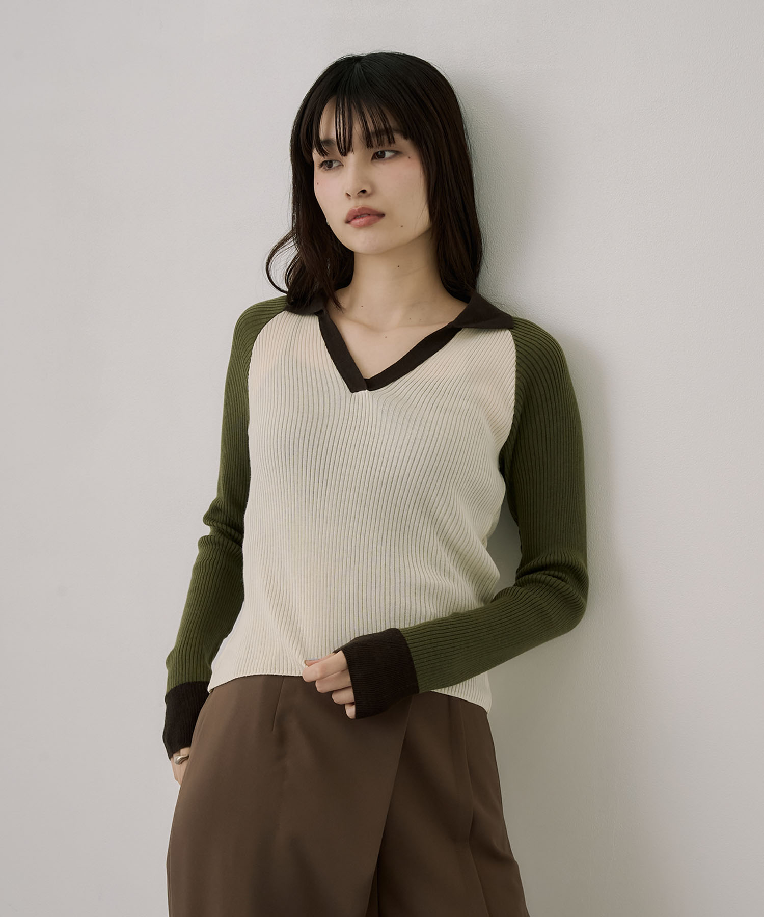 キュプラコットンニットポロ