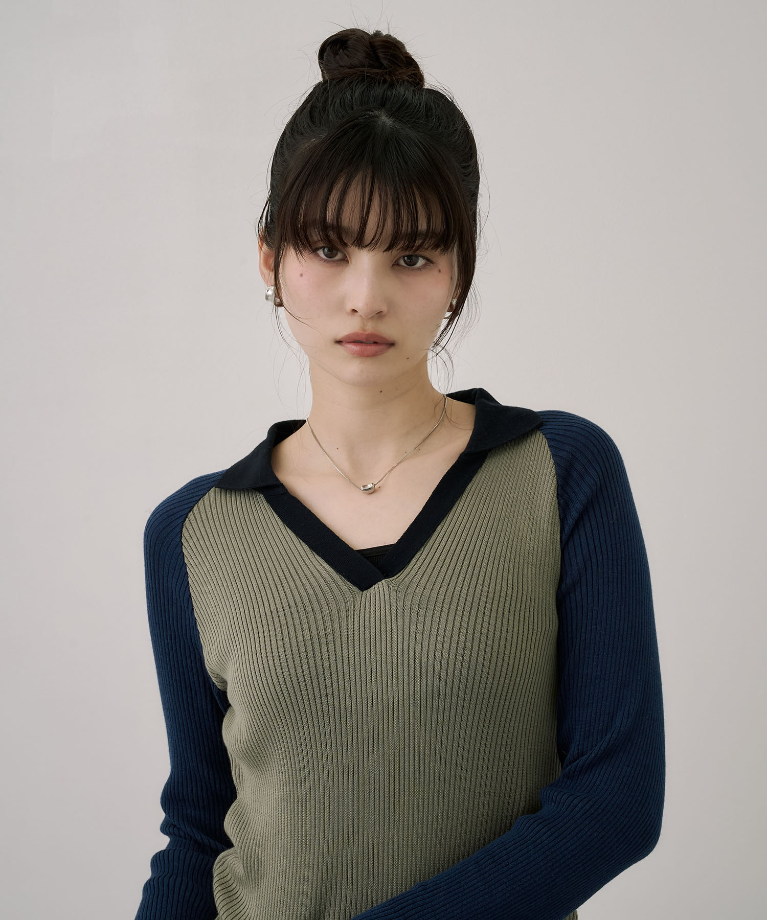 キュプラコットンニットポロ