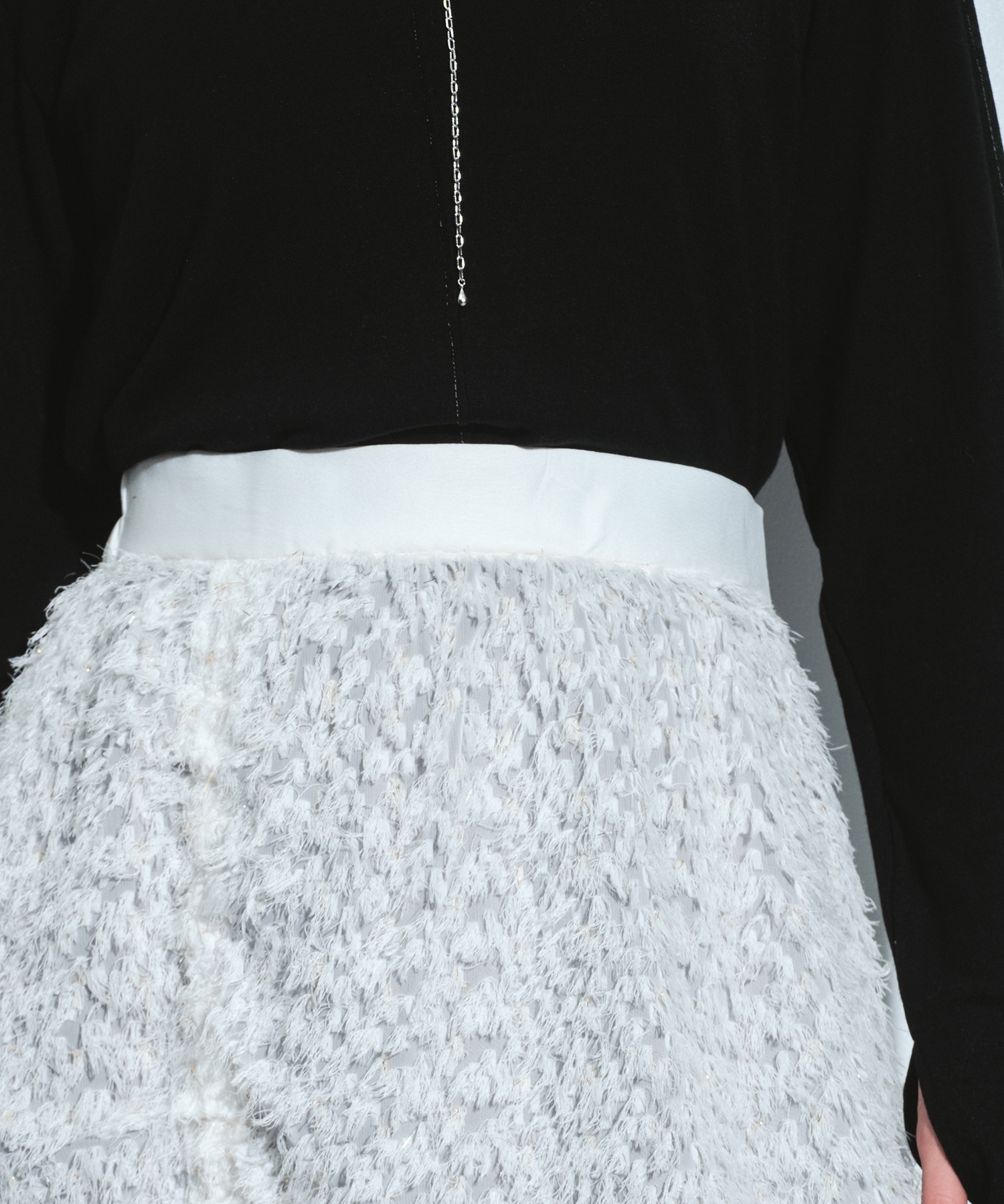 ファブリックレイヤードマキシスカート