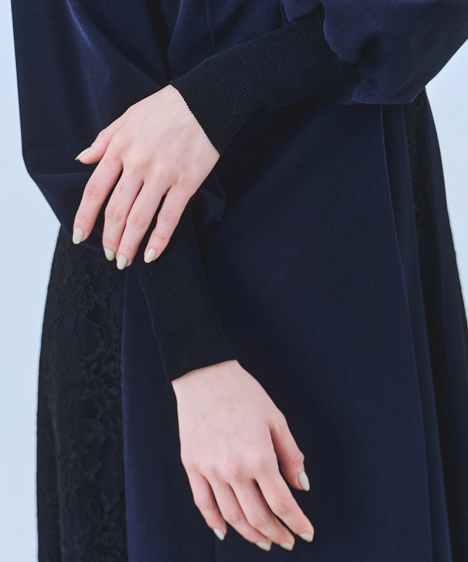 レースドッキングカシュクールワンピース