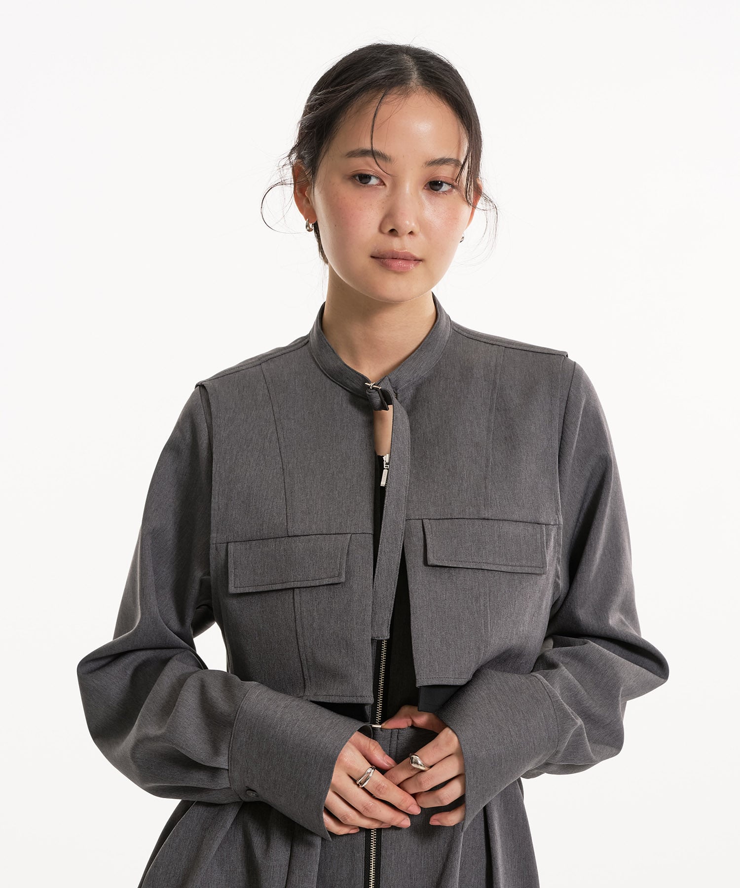 ポケットベストSETジッパーワンピース