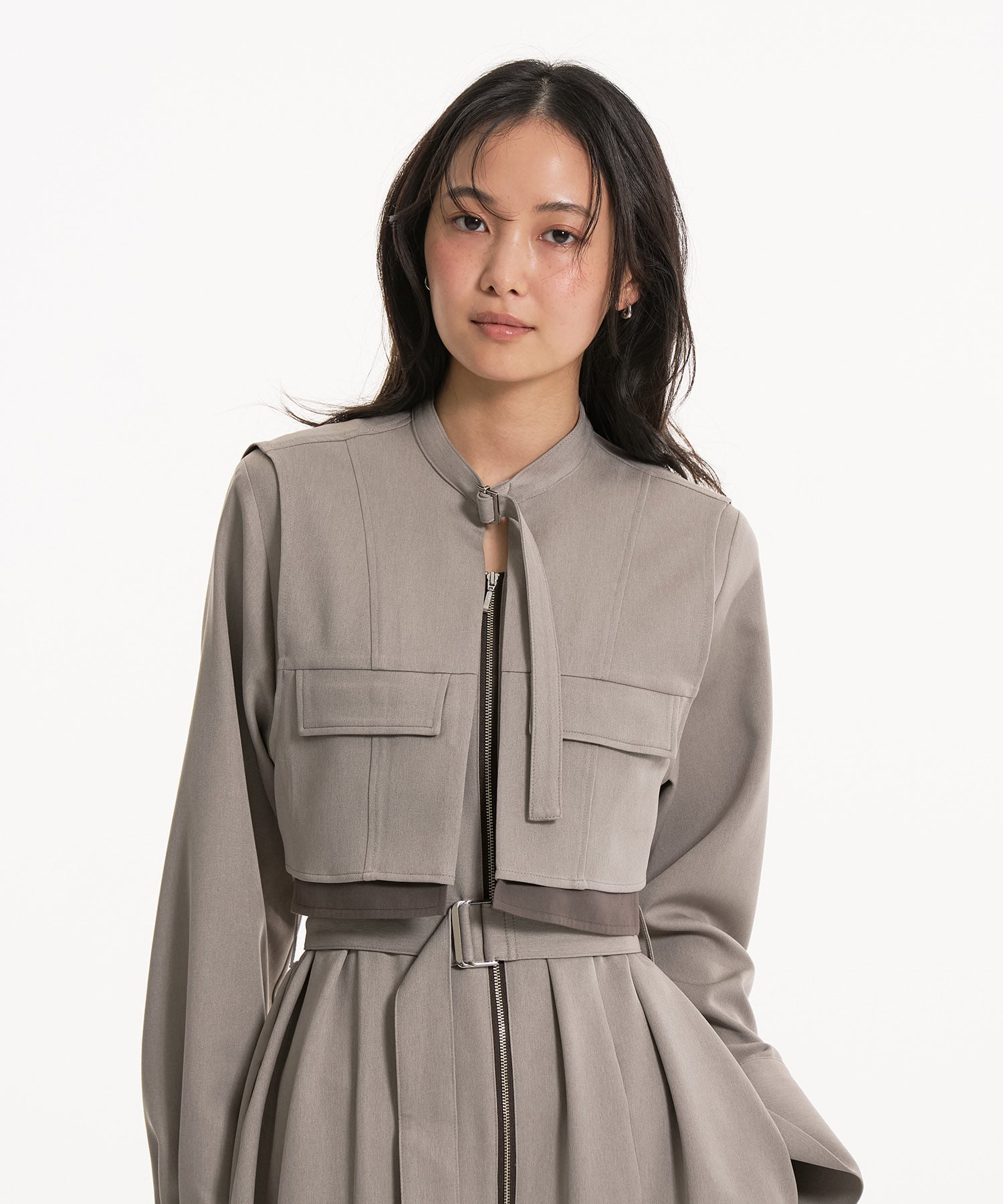 ポケットベストSETジッパーワンピース