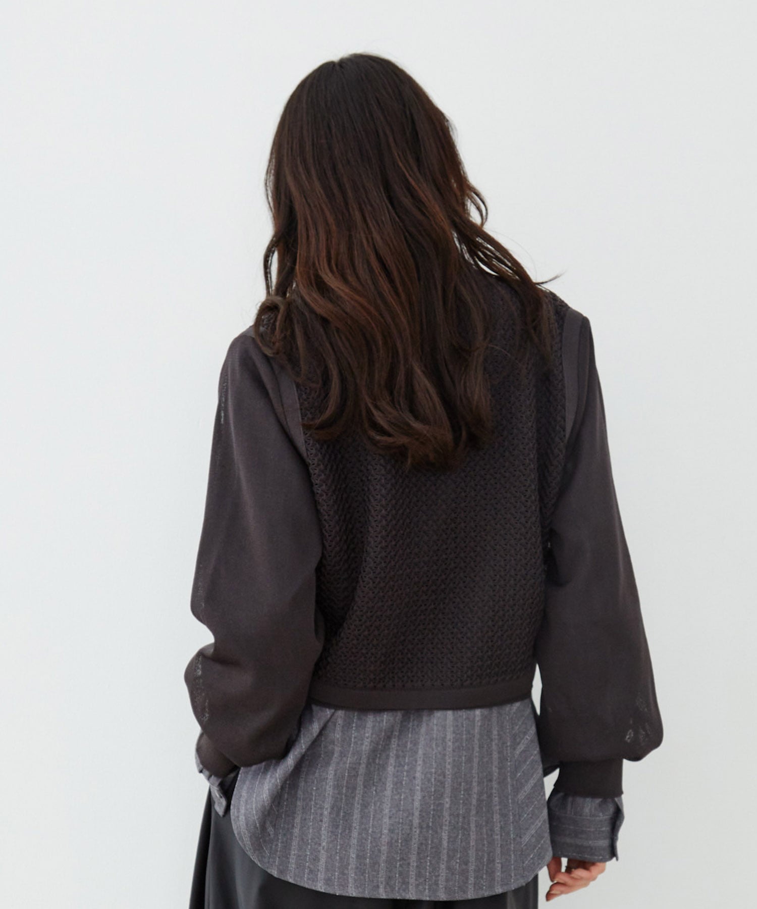 レースパターンカーディガン