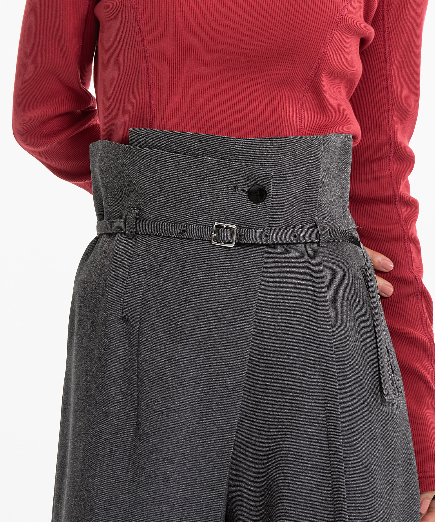 HAKAMAベルトワイドパンツ