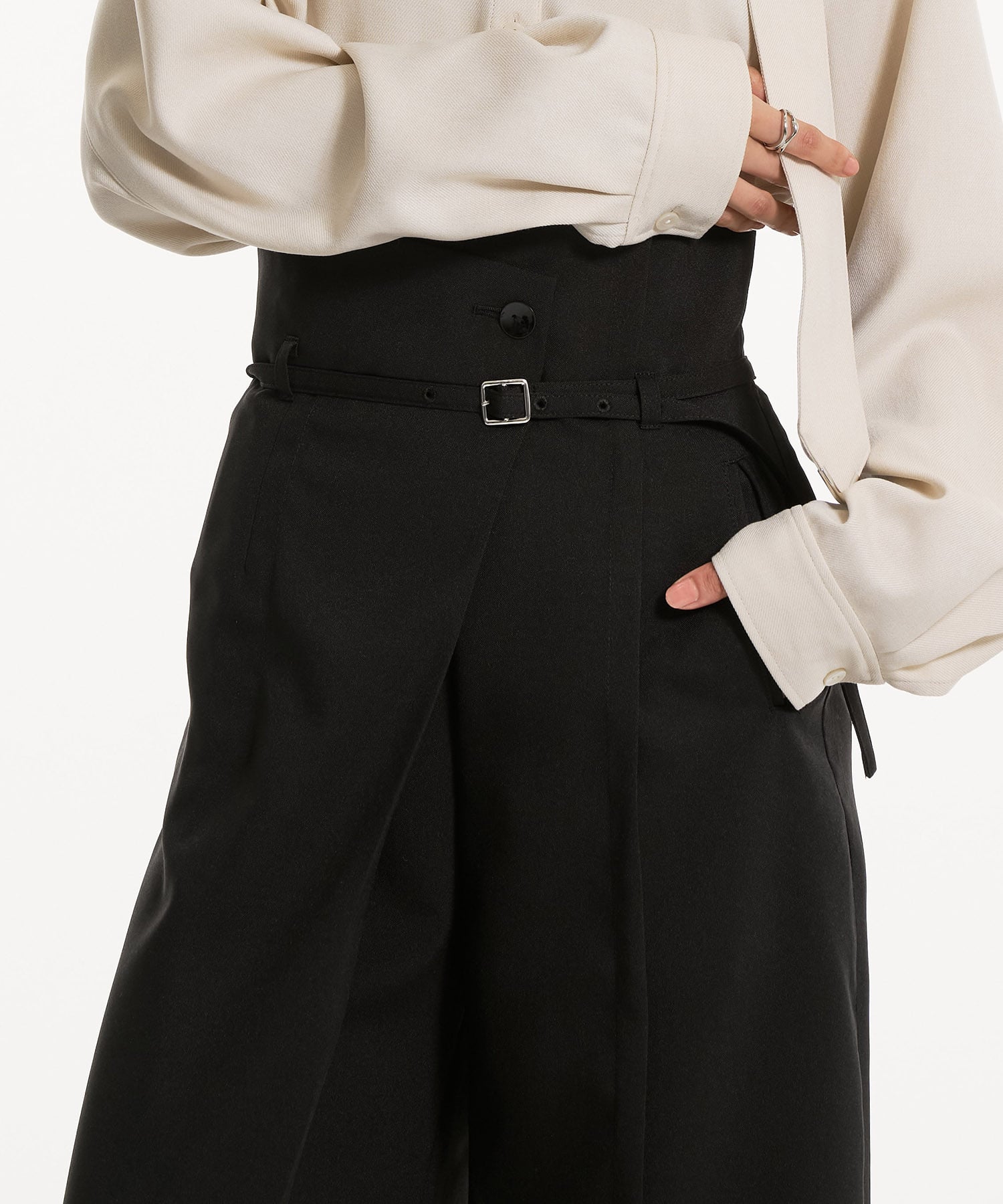 HAKAMAベルトワイドパンツ