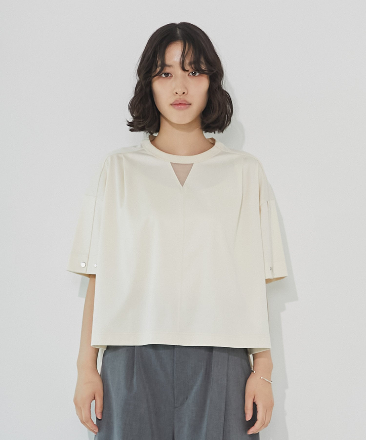 [ 洗える ] プリントオーバーサイズデザインTシャツ　シルケット シルケットオーバーサイズTシャツ(FREE IVORY): : ウィメンズ