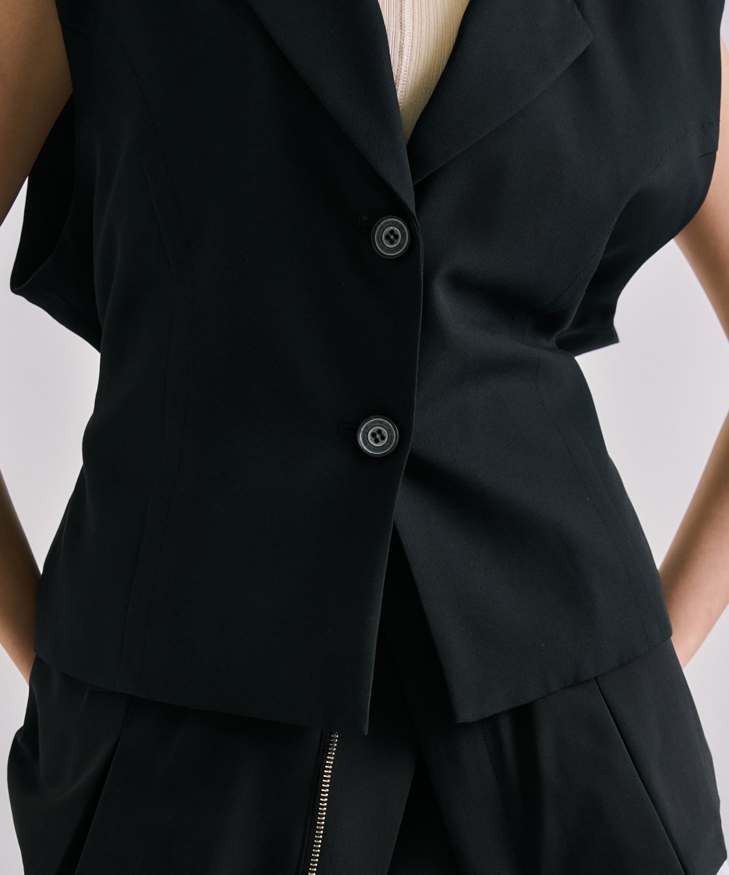 French Sleeve Tailored Gilet