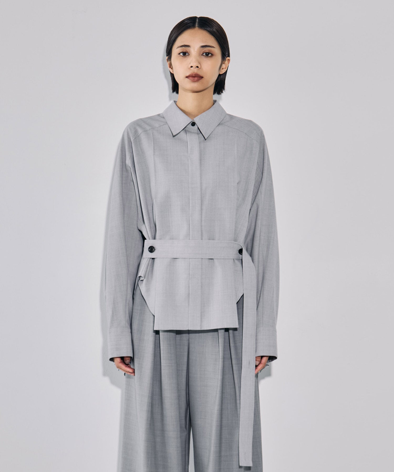 Belted Cape Detail Shirt