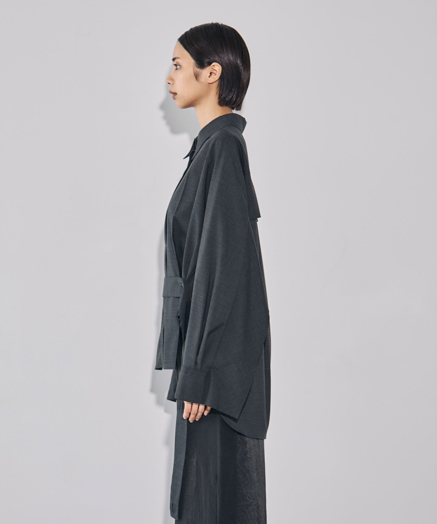 Belted Cape Detail Shirt