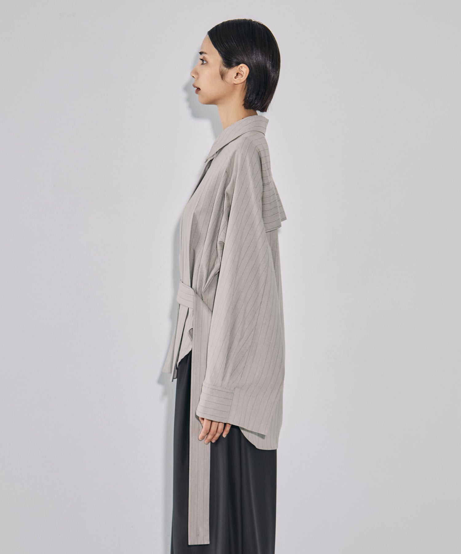 Belted Cape Detail Shirt