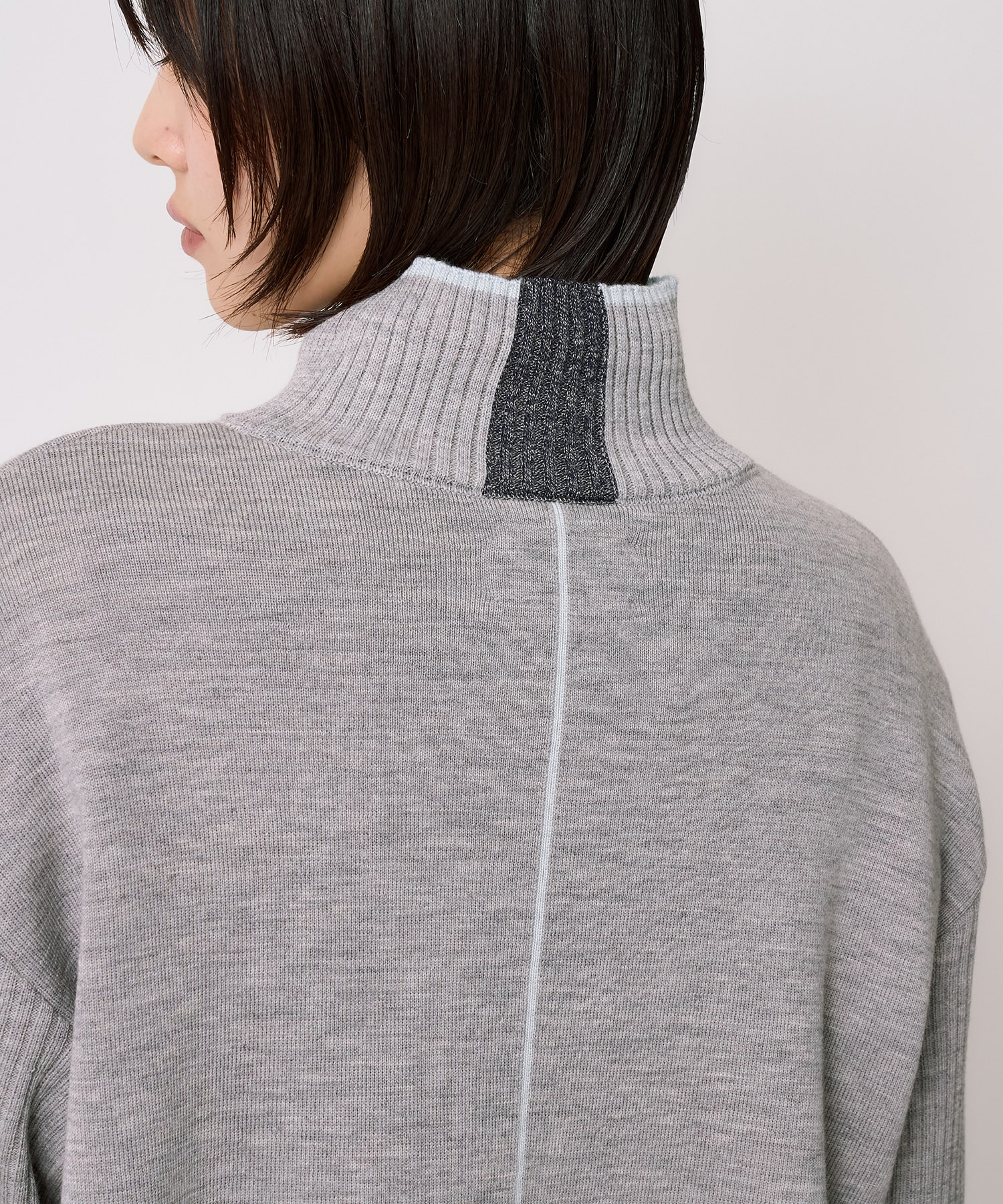 Wool100-ウォッシャブルタートルネックニット