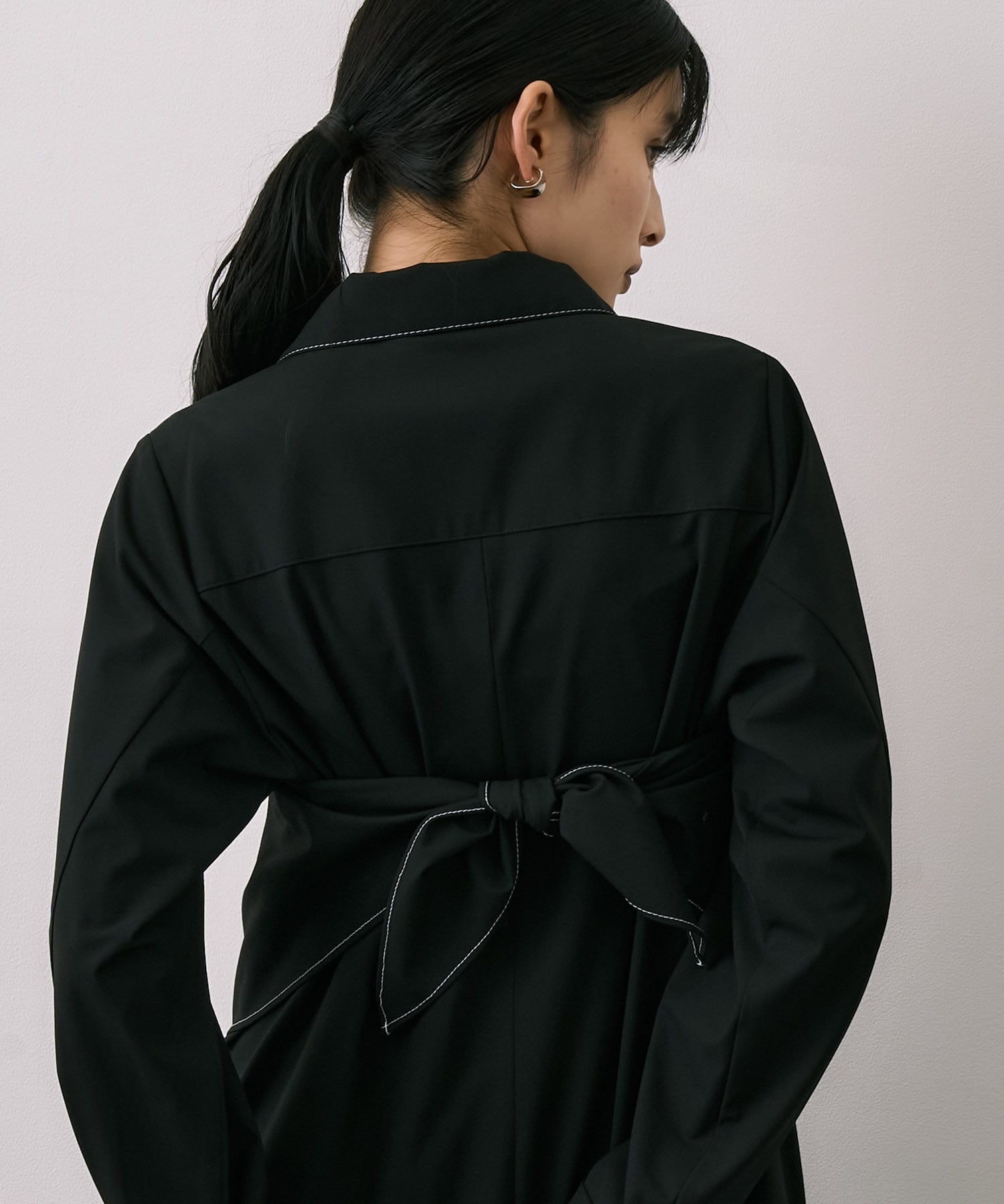 Scarf Wrapped Shirt Dress