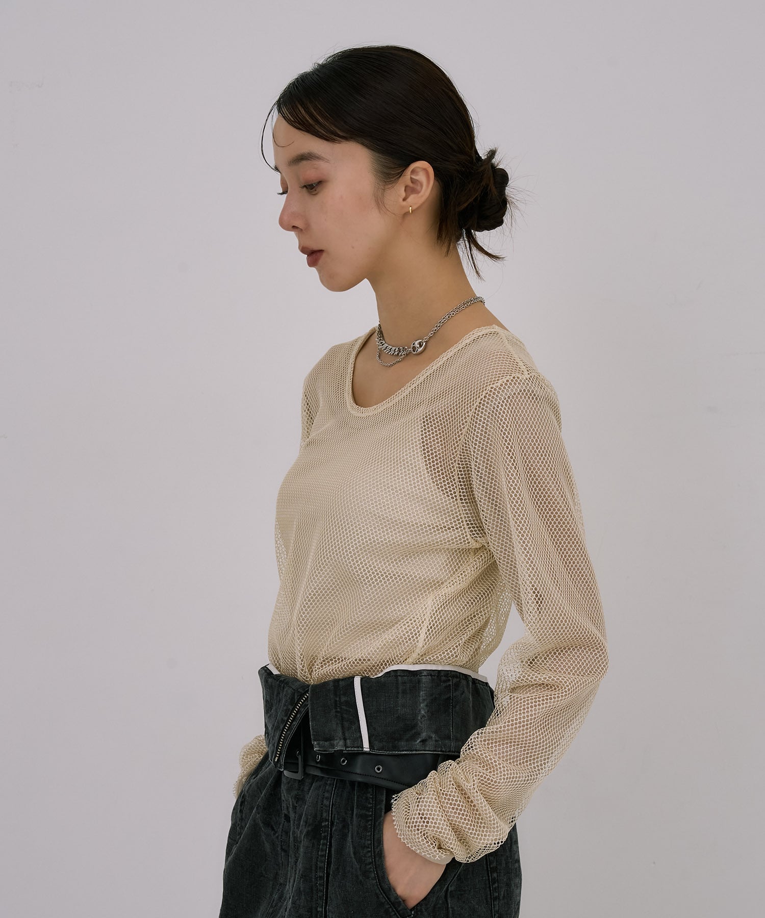 Lame Mesh & Tule Top