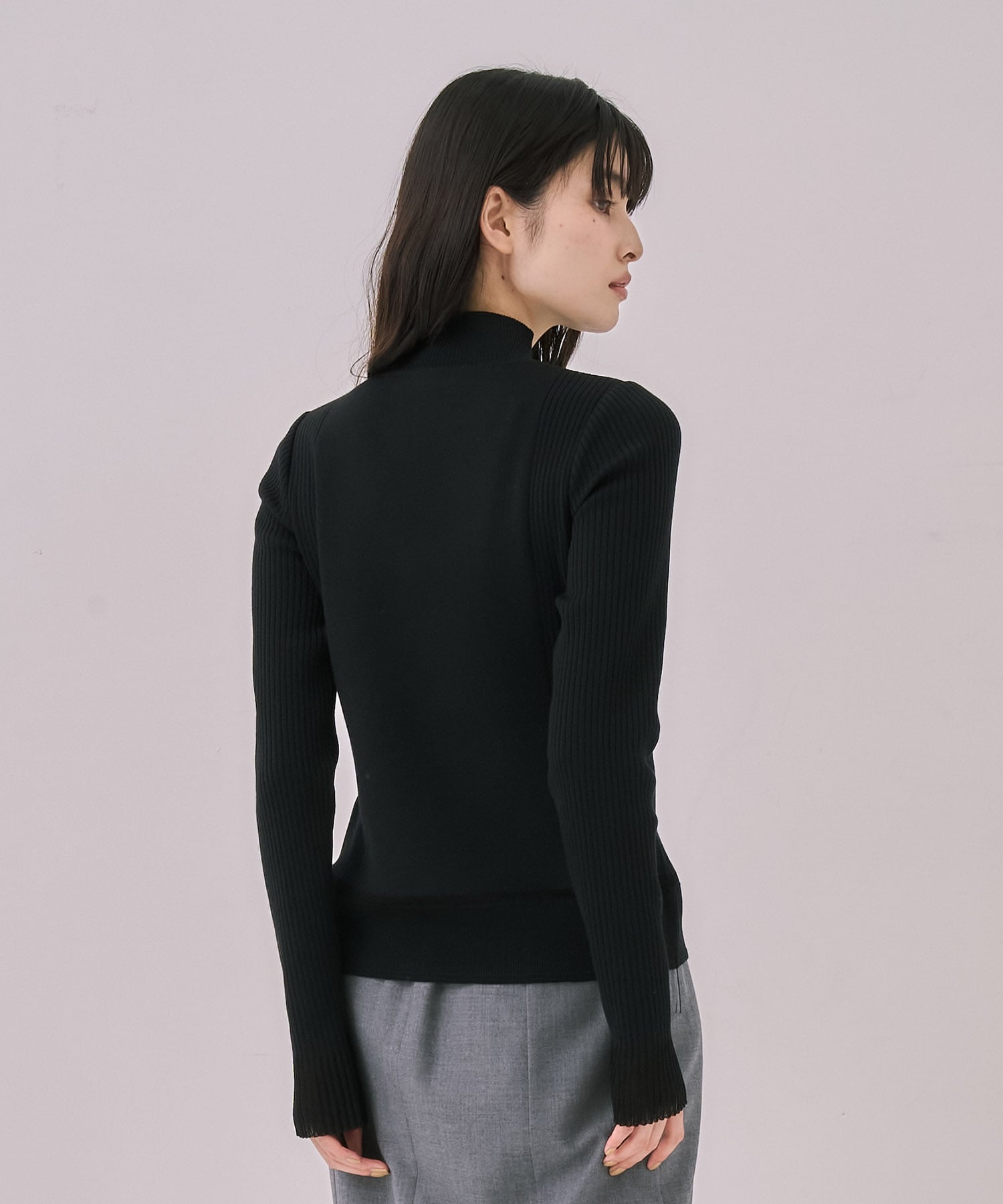 クリアコンビVネックニットプルオーバー