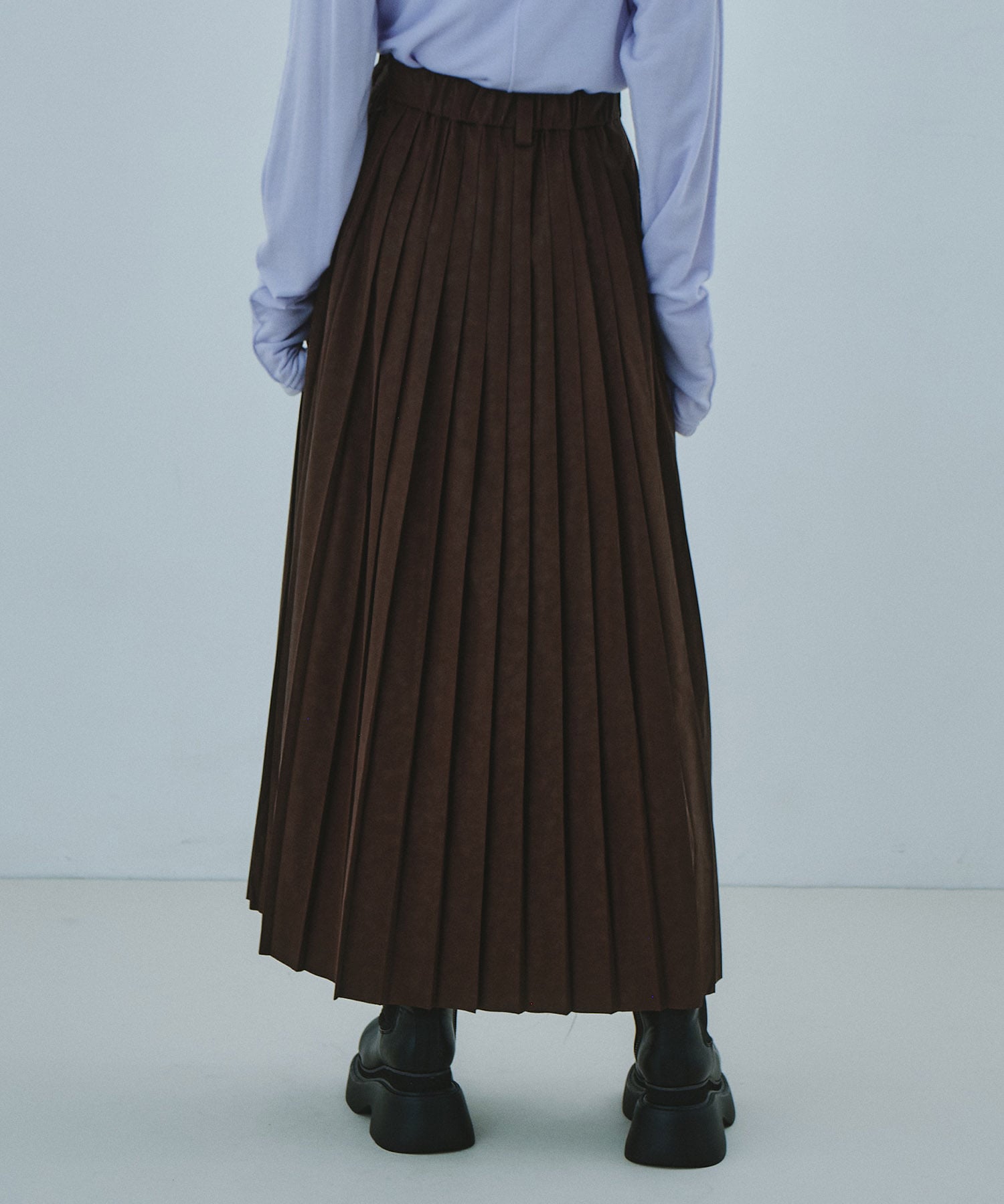 Soft Leather Pleated SK