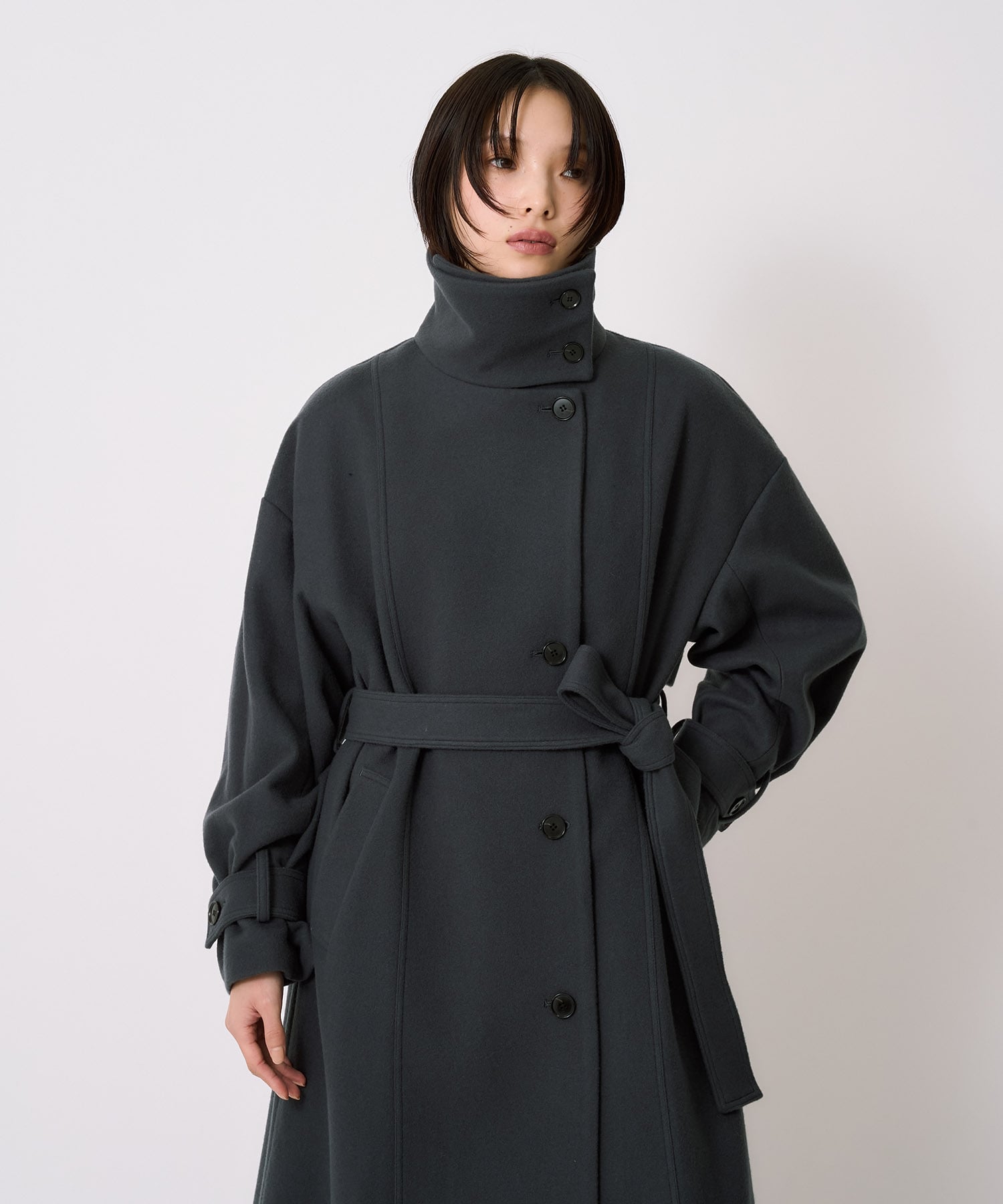 【WEB先行発売】スタンドカラーロングコート
