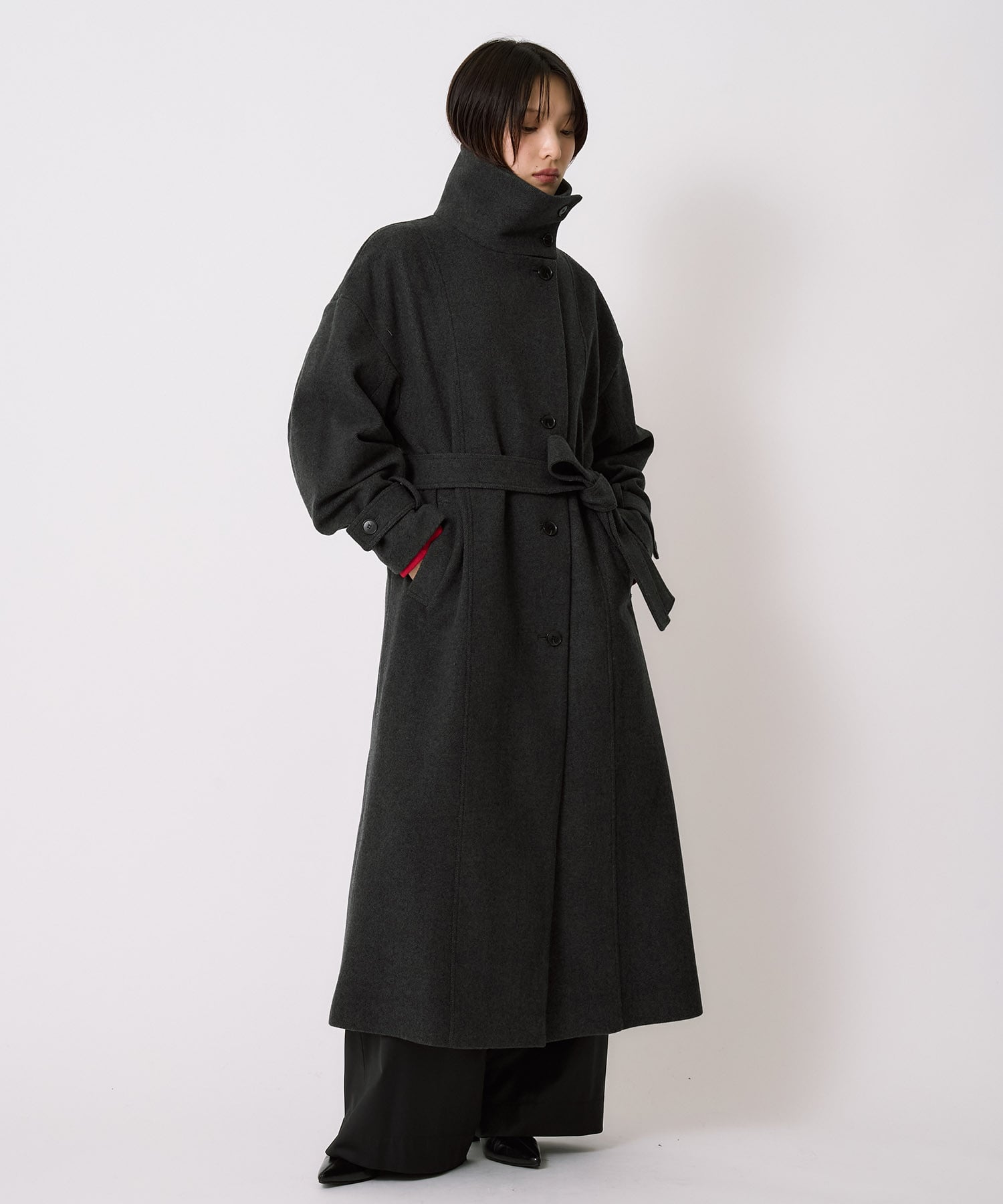 【WEB先行発売】スタンドカラーロングコート