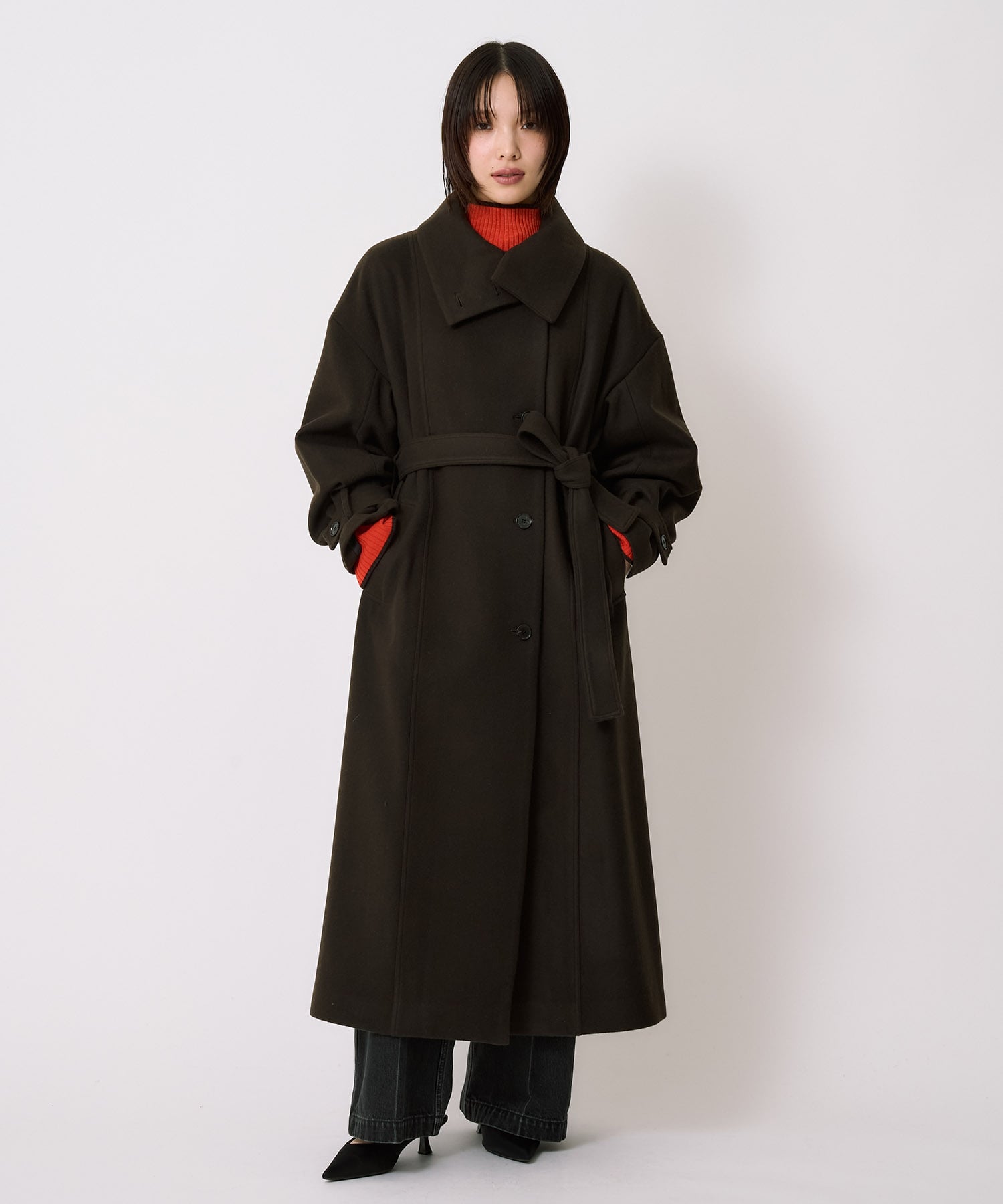 【WEB先行発売】スタンドカラーロングコート