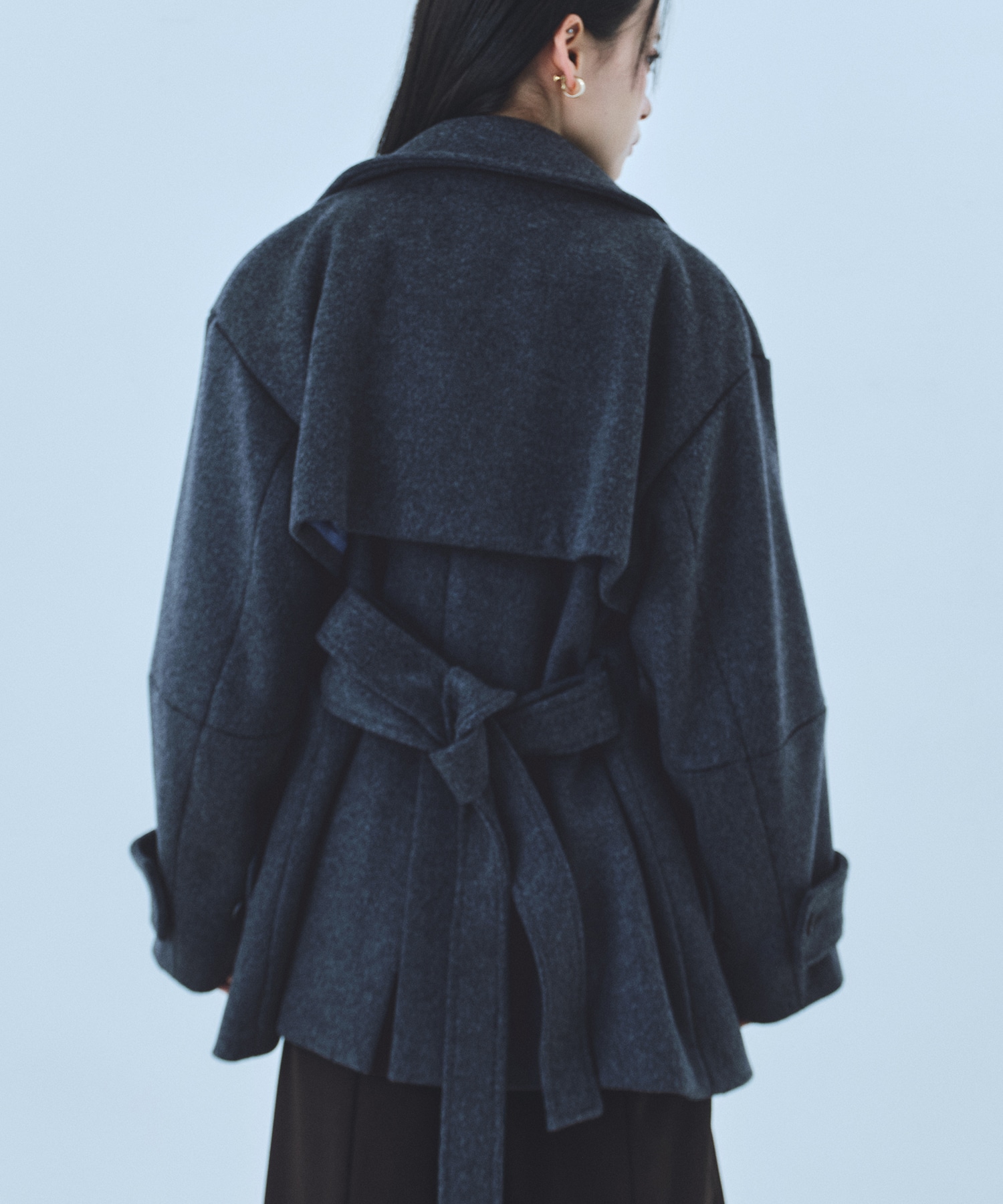 SUPER140ラペルショートコート