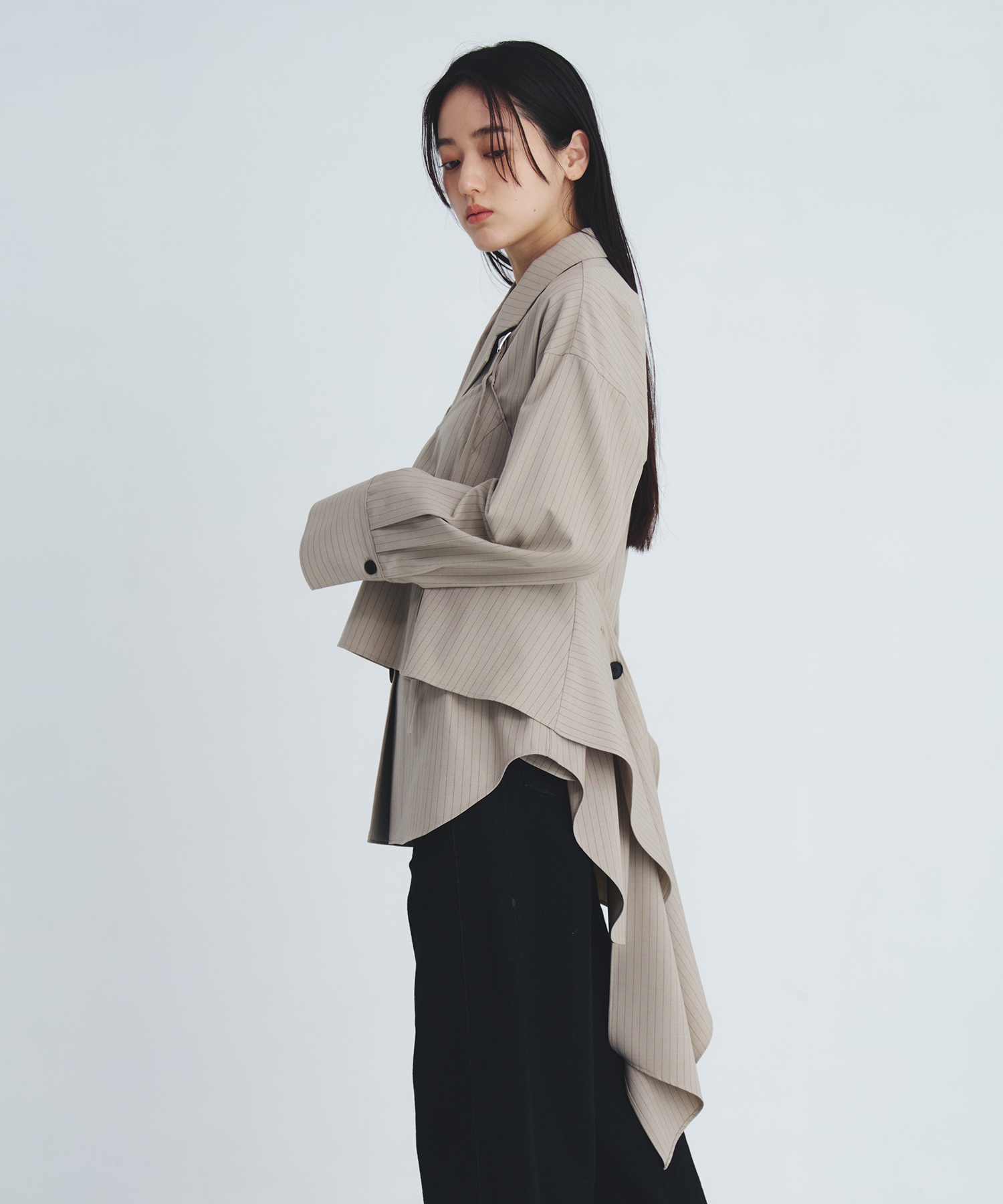 レイヤードテーラーカラーシャツ