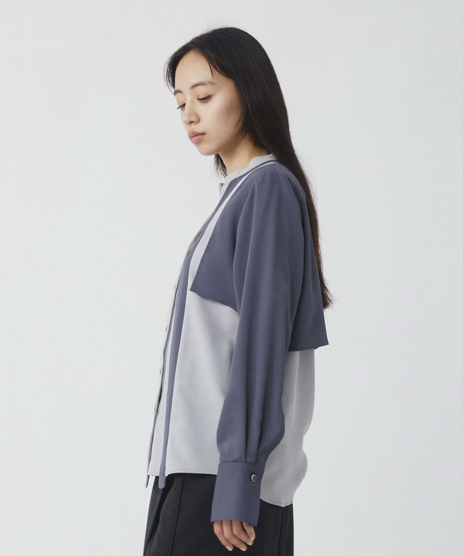 【WEB限定】レイヤードバイカラーブラウス