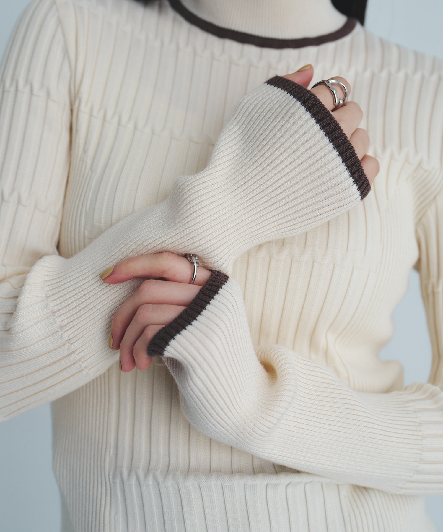 リップルボーダーニット