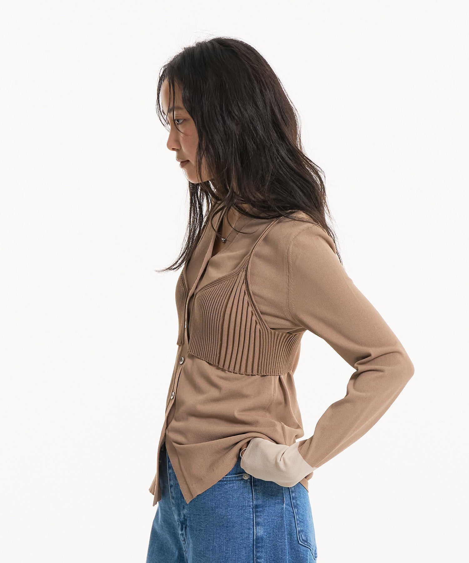 レイヤードビスチェカーデプルオーバー