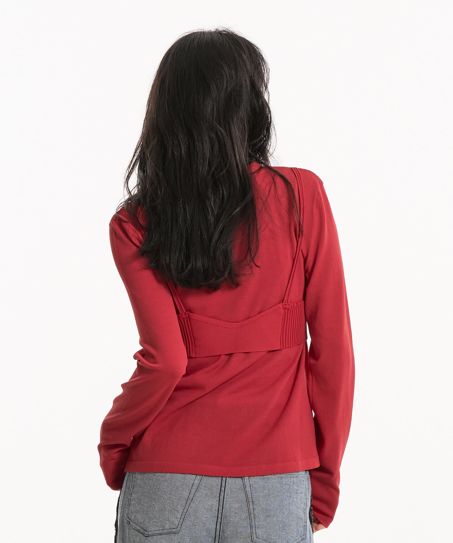 〈残りわずか〉レイヤードビスチェカーデプルオーバー