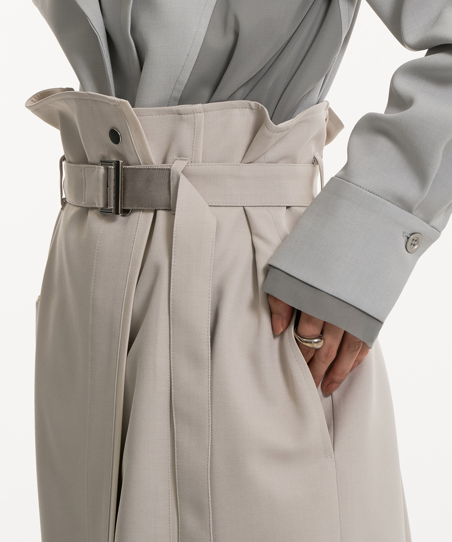 バイカラーアシメタイトスカート