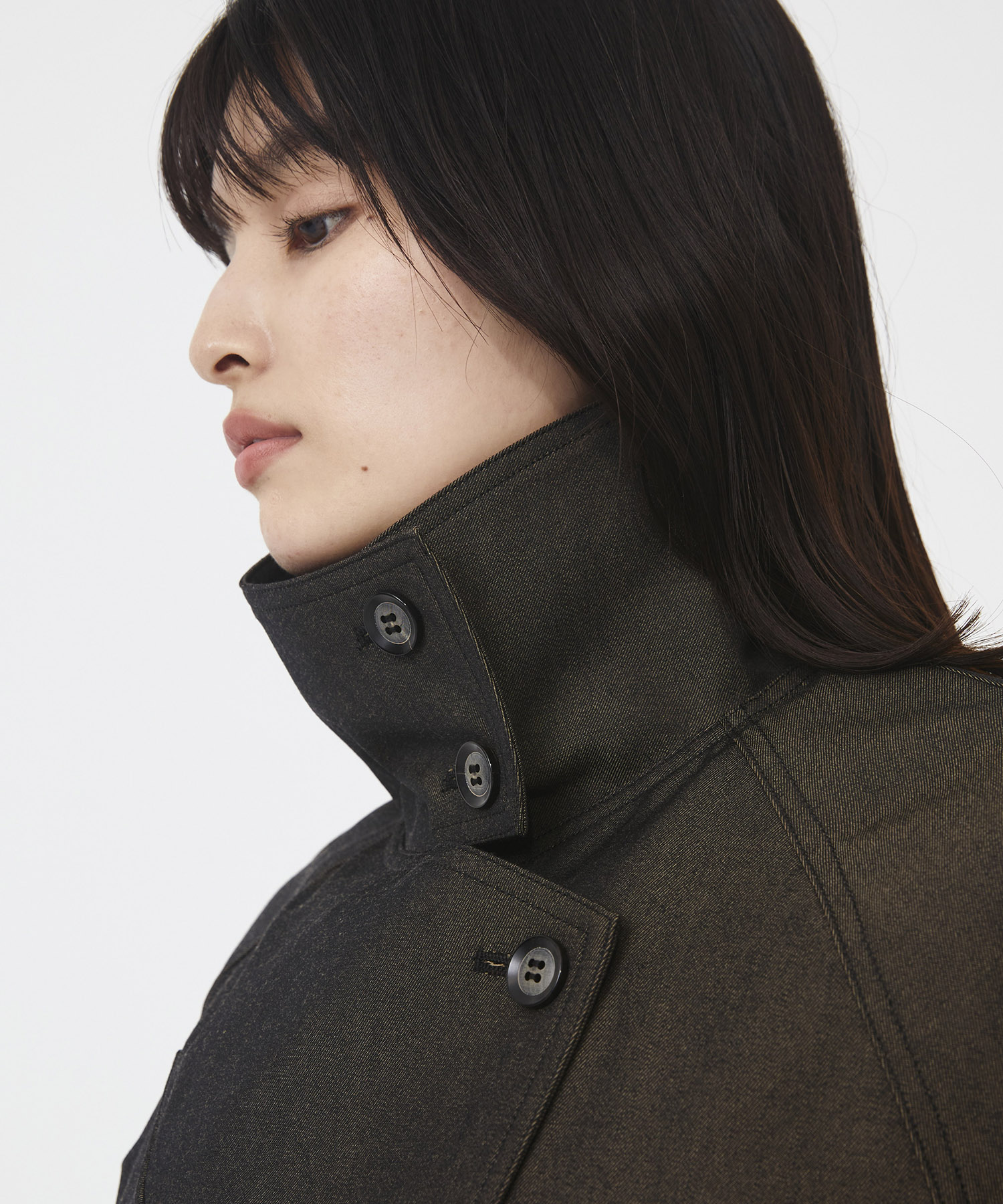 ウールデニムスタンドカラーブルゾン