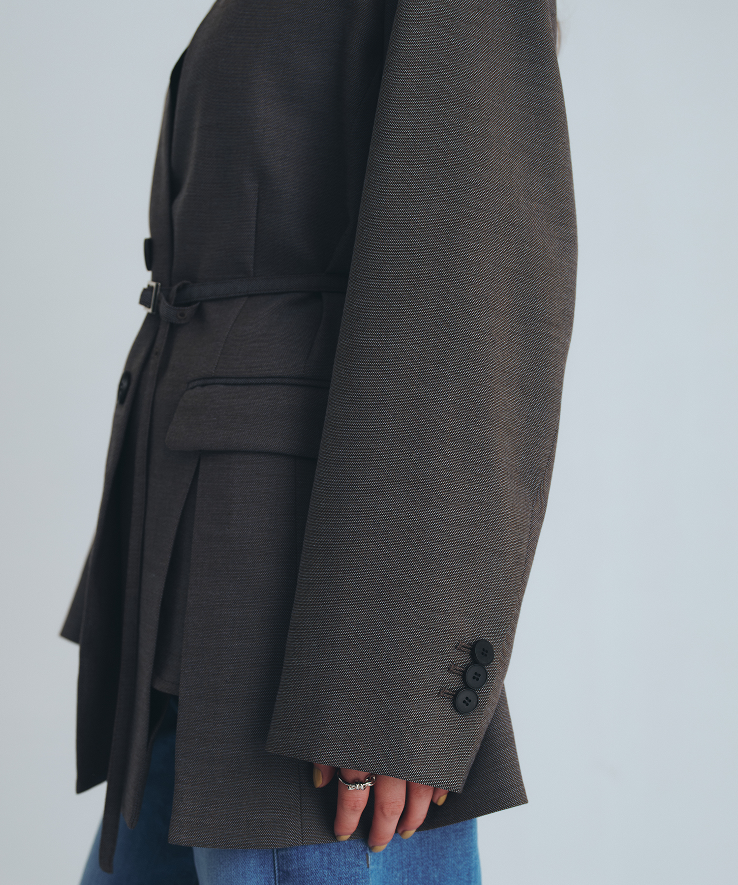 スタンドカラーテーラードジャケット