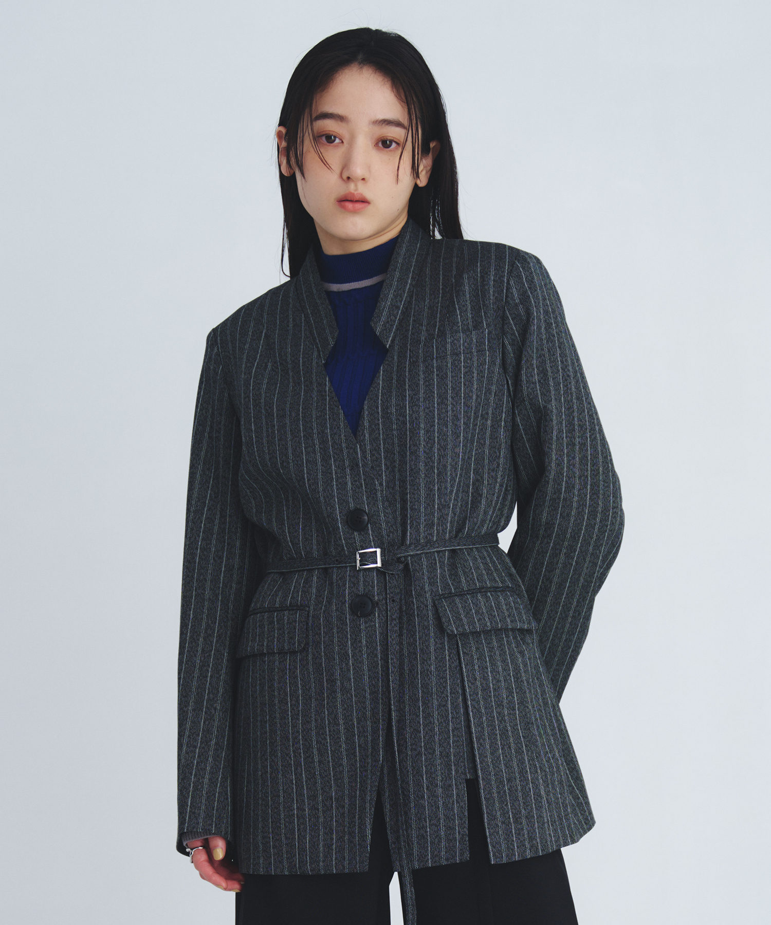 スタンドカラーテーラードジャケット