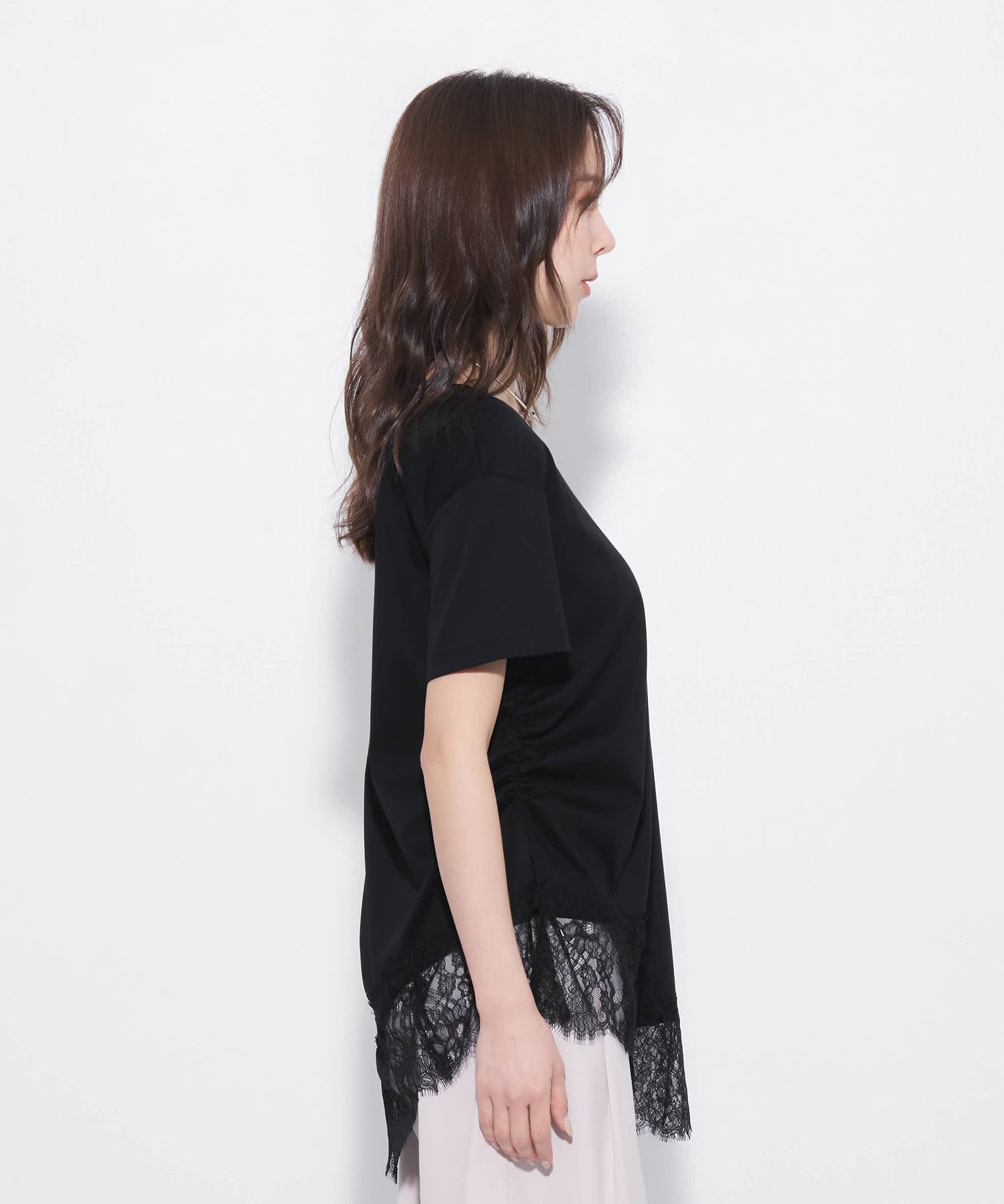 レースヘムレイヤードTEE