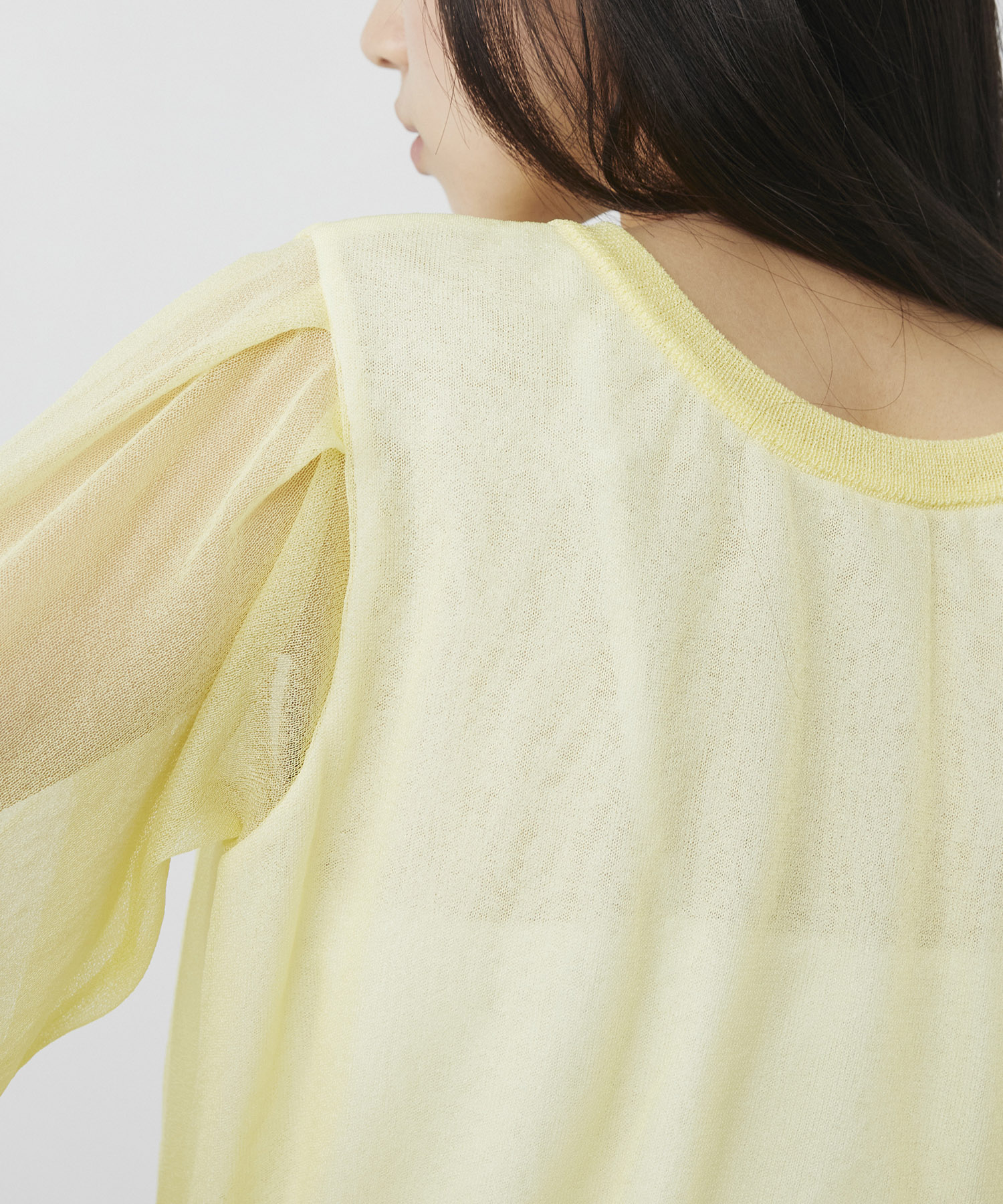 シアースリーブキュプラニットカーデ