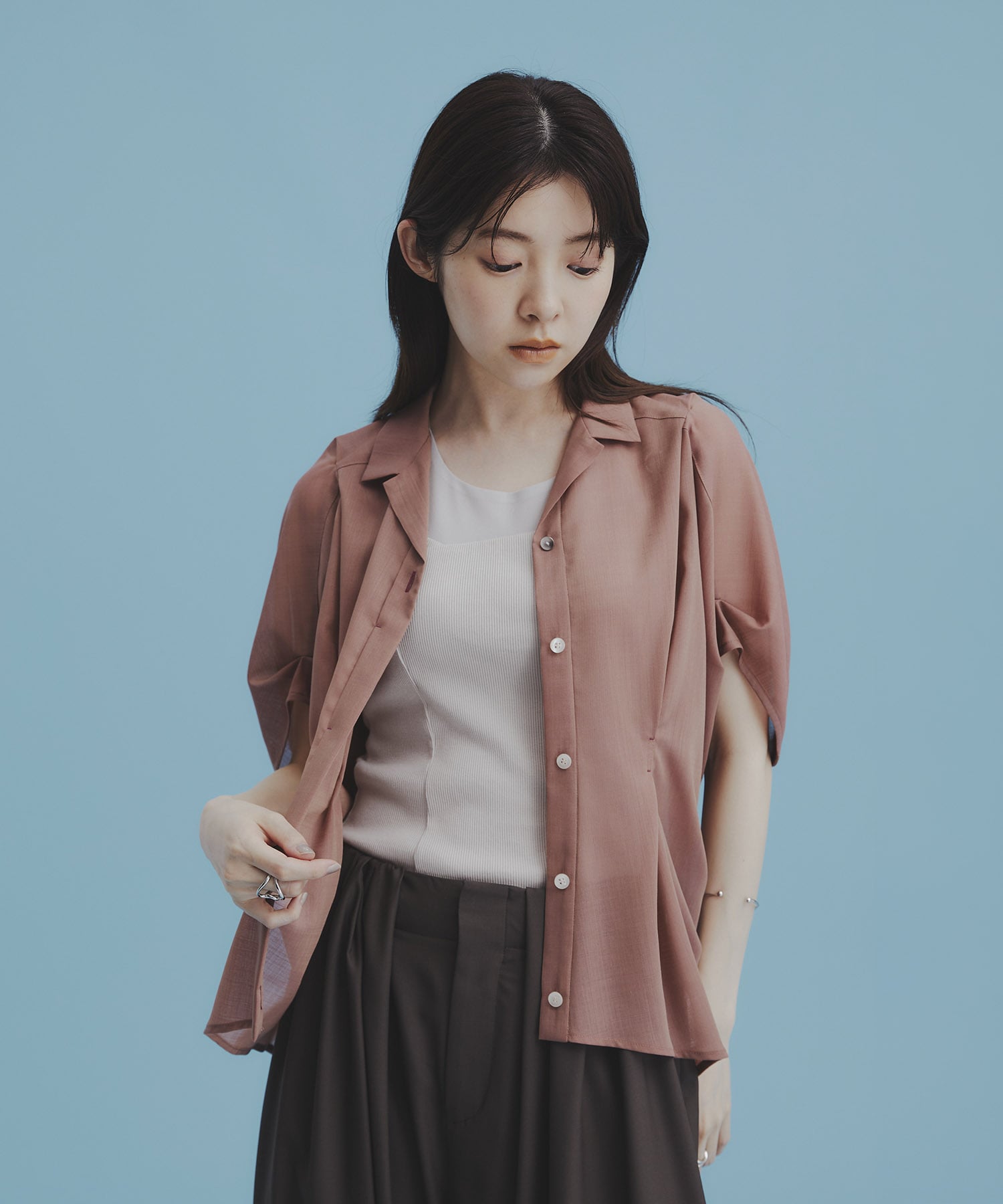 〈WEB限定カラー〉シャンブレーウールドルマンシャツ