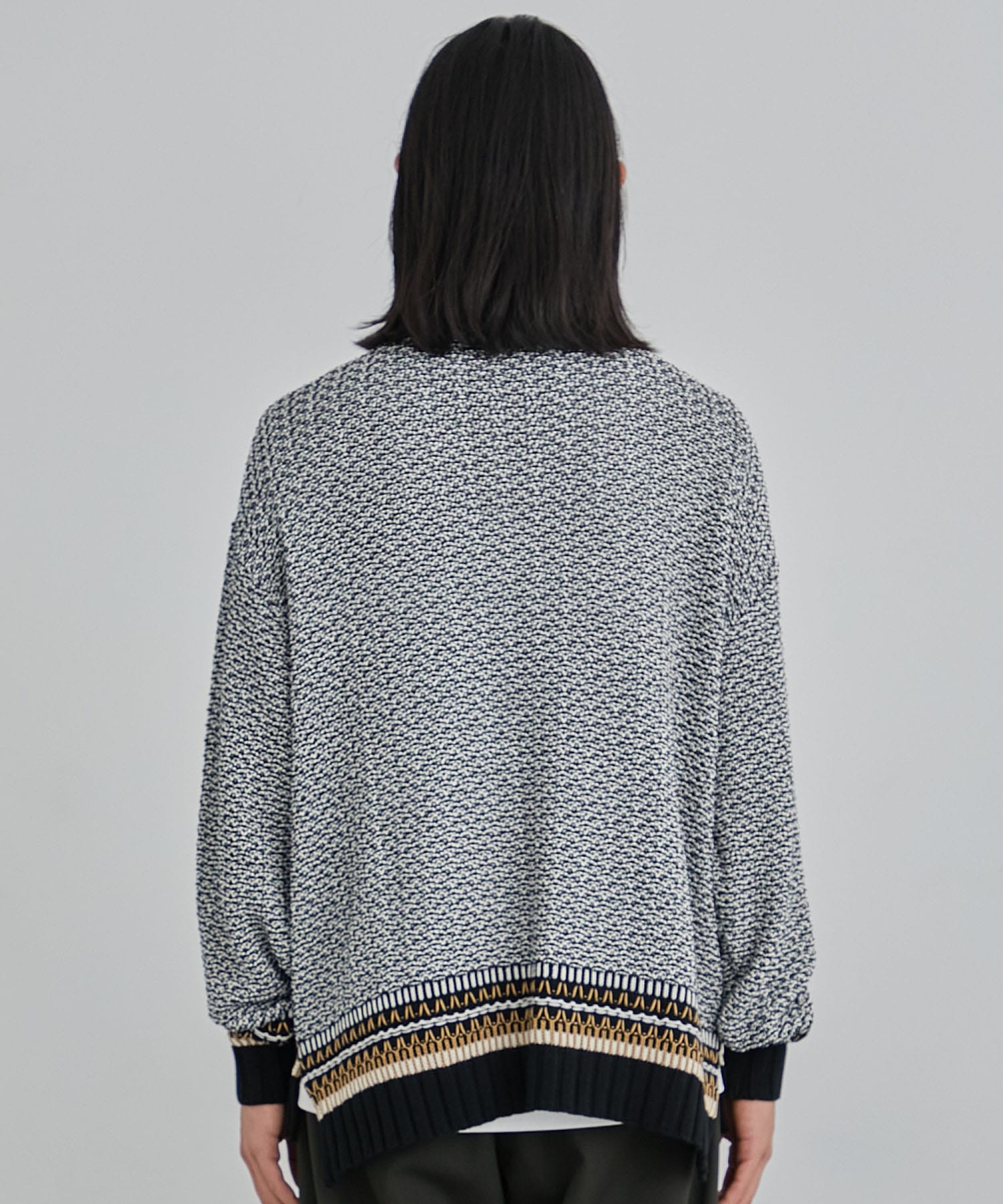 5GGミックスカラーステッチカーディガン