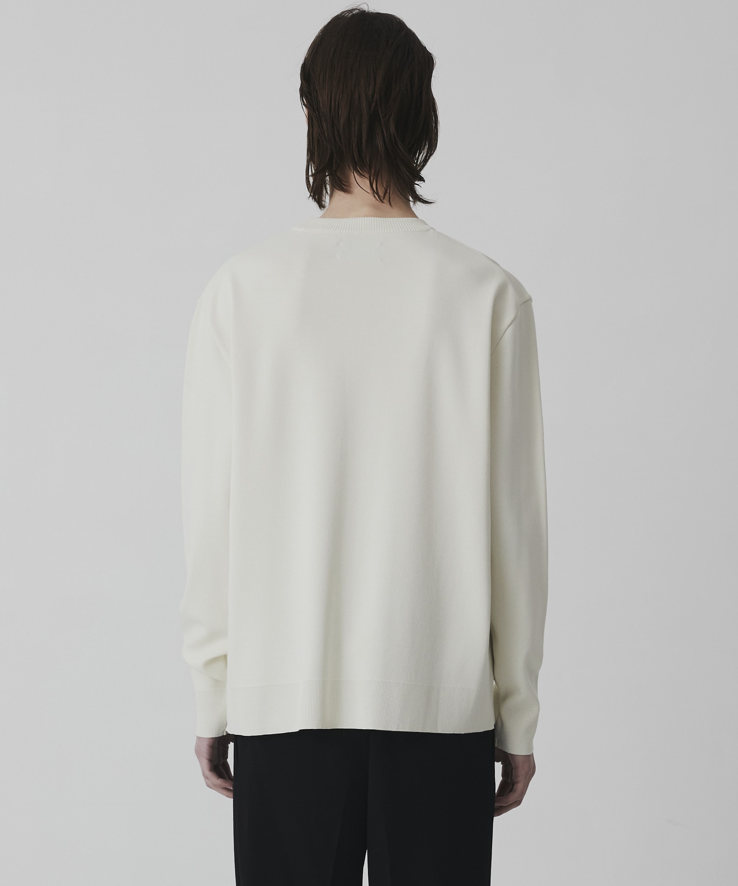 18G サーブルストレッチクルーネックニット