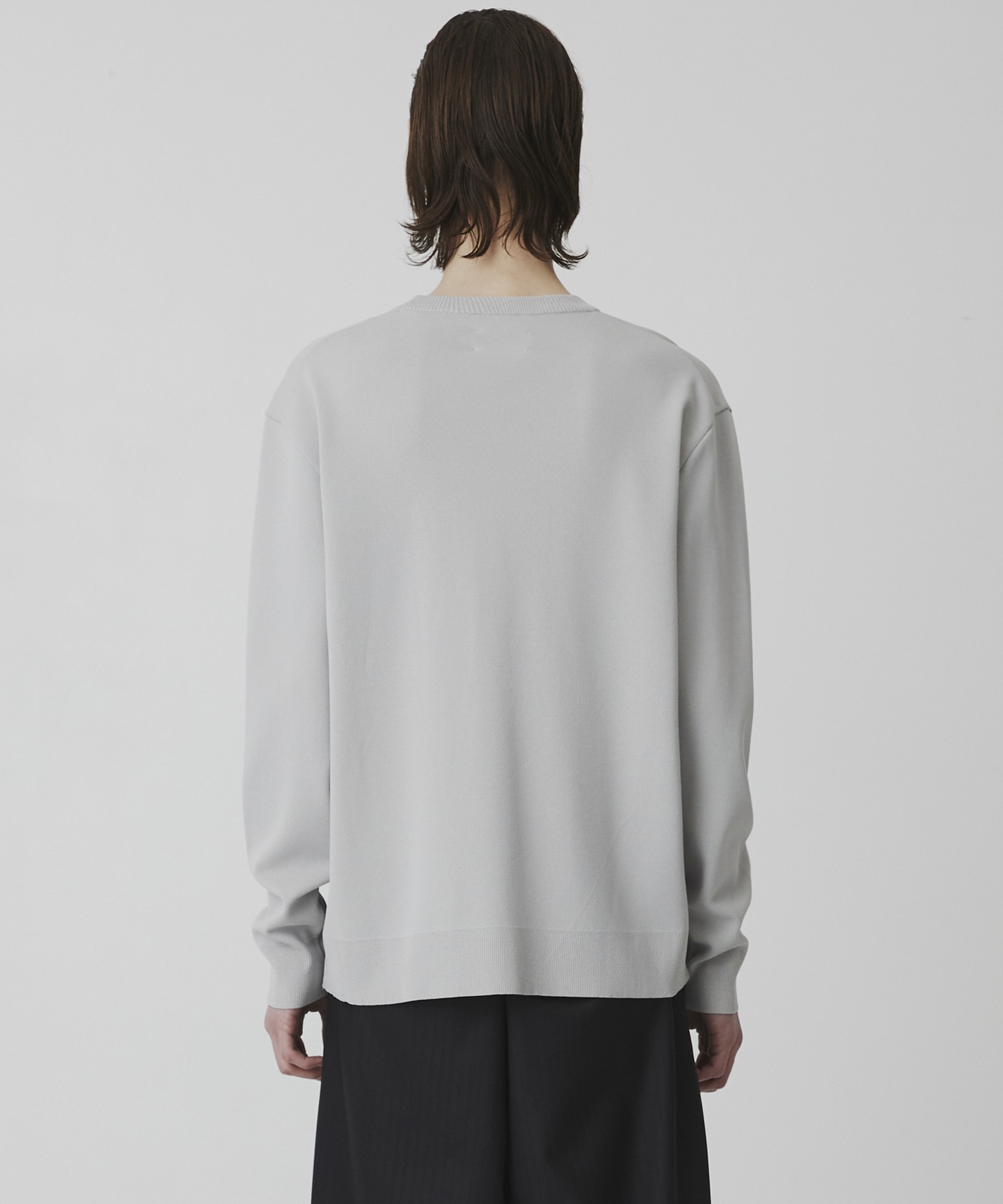 18G サーブルストレッチクルーネックニット