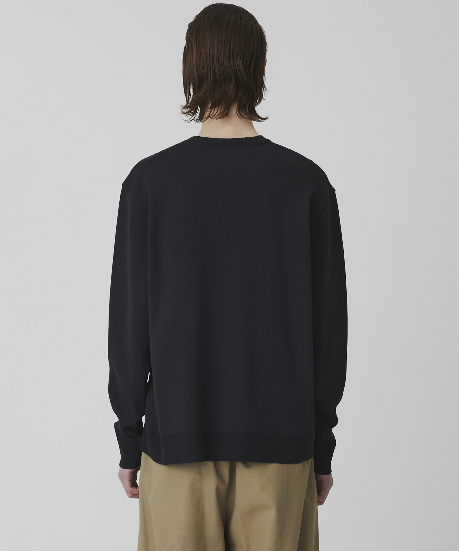 18G サーブルストレッチクルーネックニット